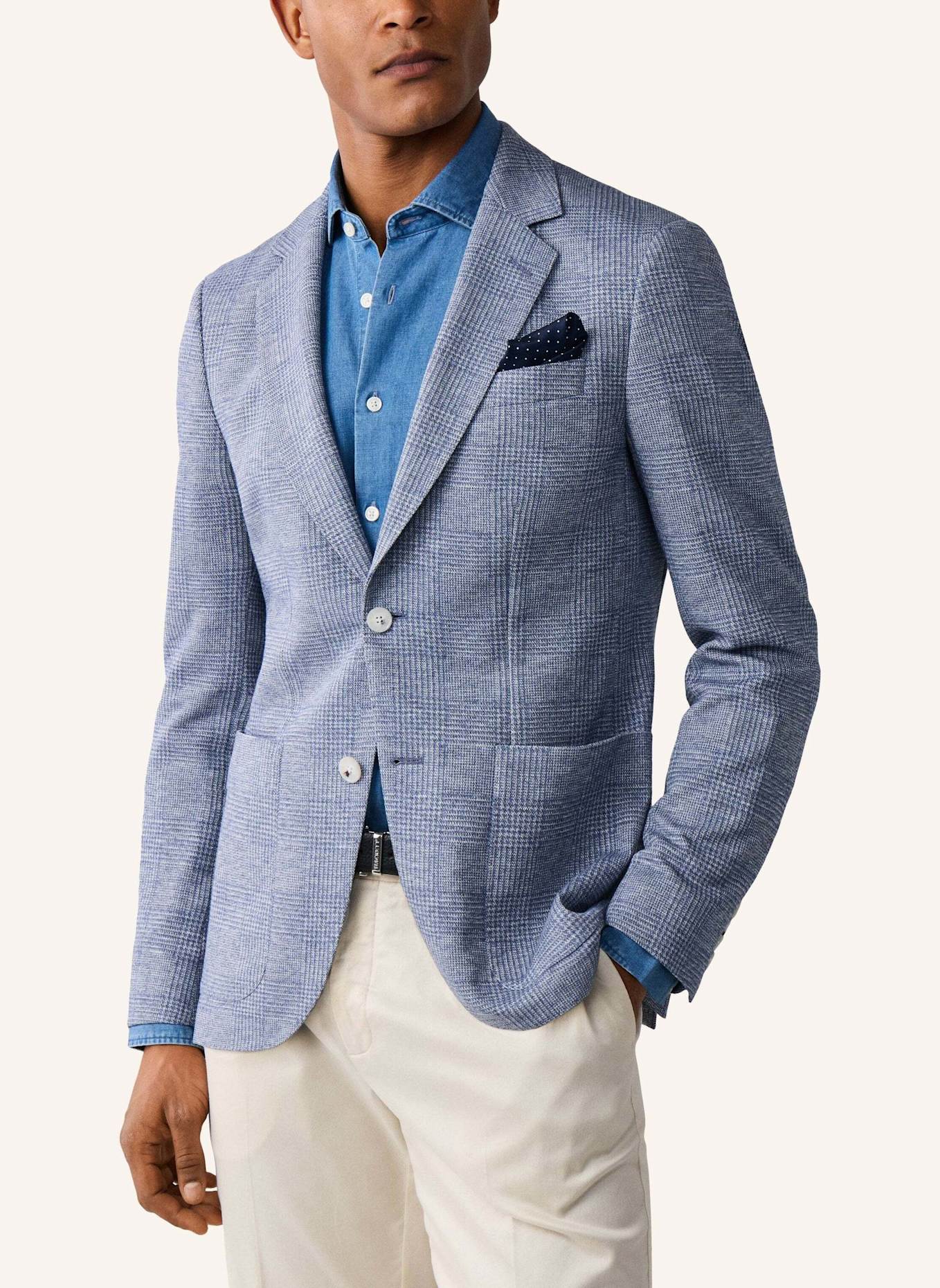 HACKETT LONDON Sakko JERSEY KNIT GCHK JKT: BLAU