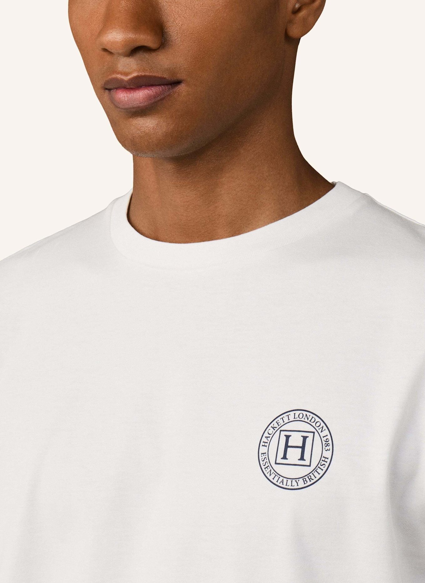 HACKETT LONDON T-Shirt HERITAGE H TEE: CREME
