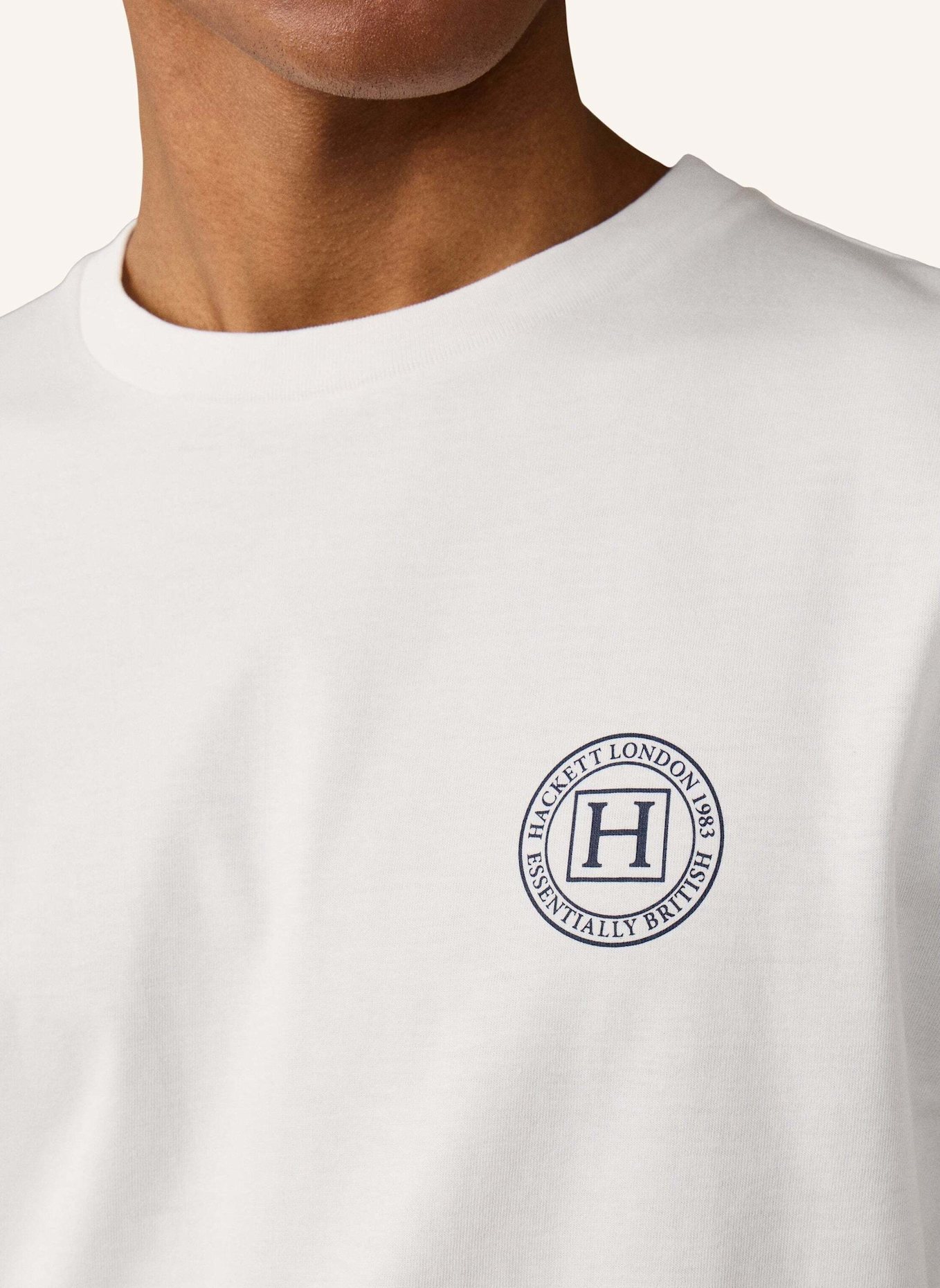 HACKETT LONDON T-Shirt HERITAGE H TEE: CREME