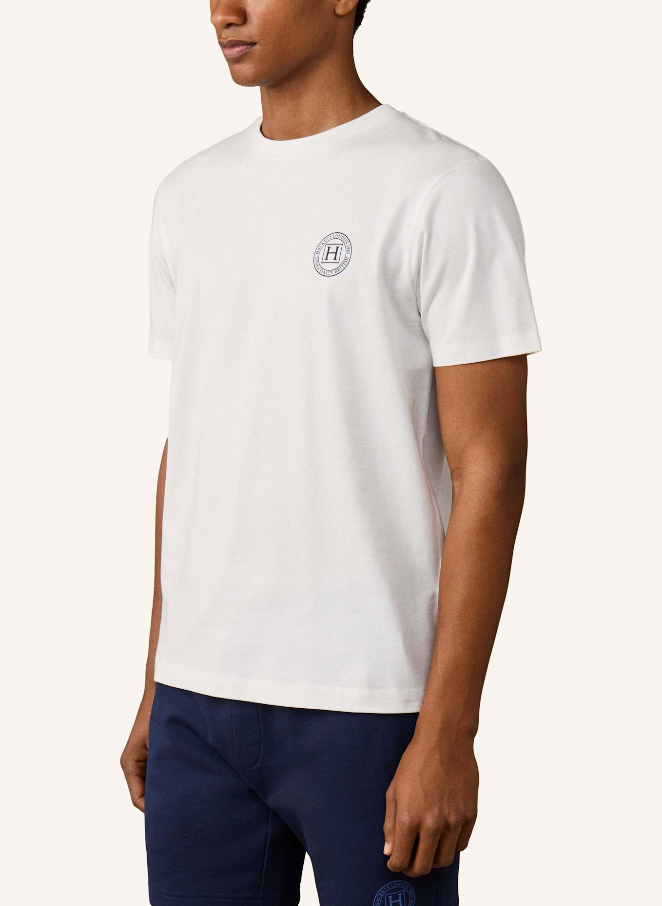 HACKETT LONDON T-Shirt HERITAGE H TEE: CREME