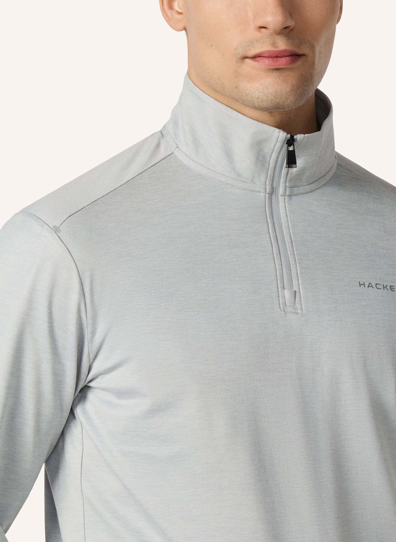 HACKETT LONDON Poloshirt HS STRIKE QTR ZIP: GRAU