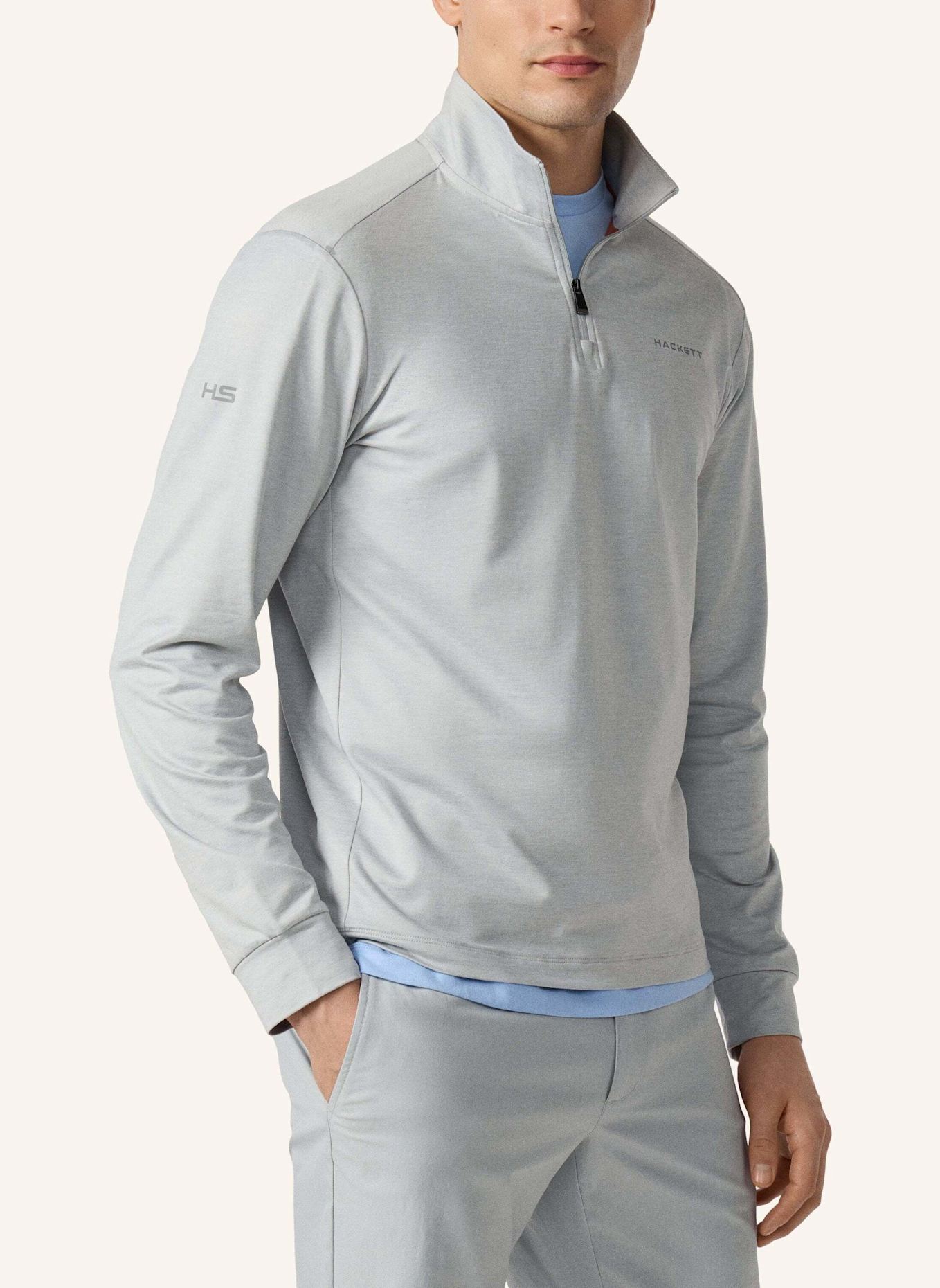 HACKETT LONDON Poloshirt HS STRIKE QTR ZIP: GRAU