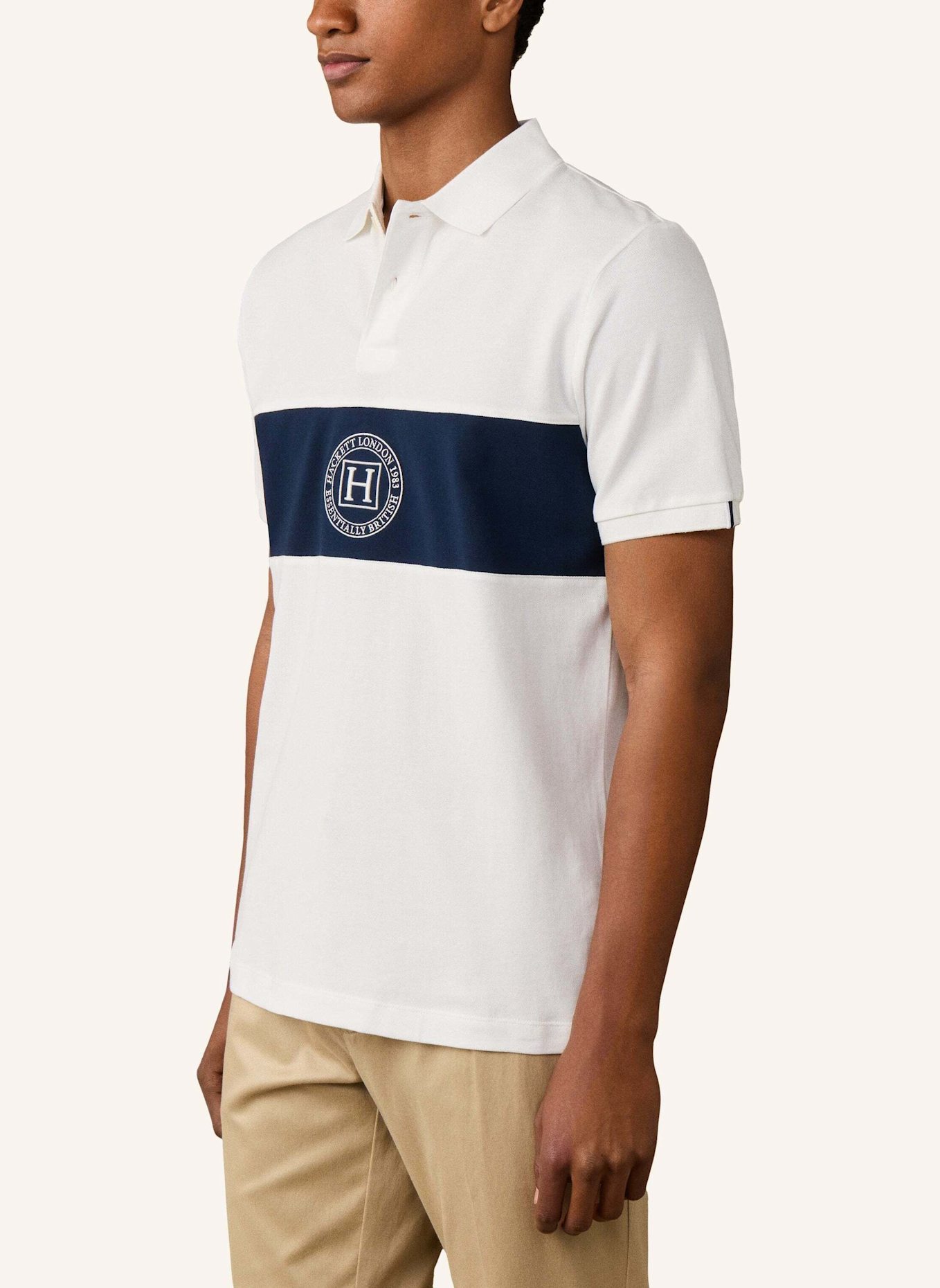 HACKETT LONDON Poloshirt HERITAGE H PANEL: CREME