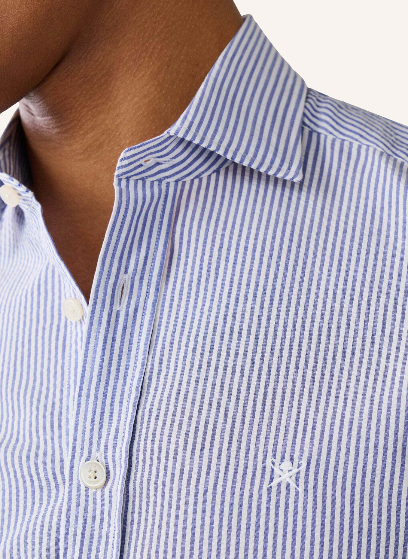 HACKETT LONDON Freizeithemd SEERSUCKER BENGAL STR: BLAU