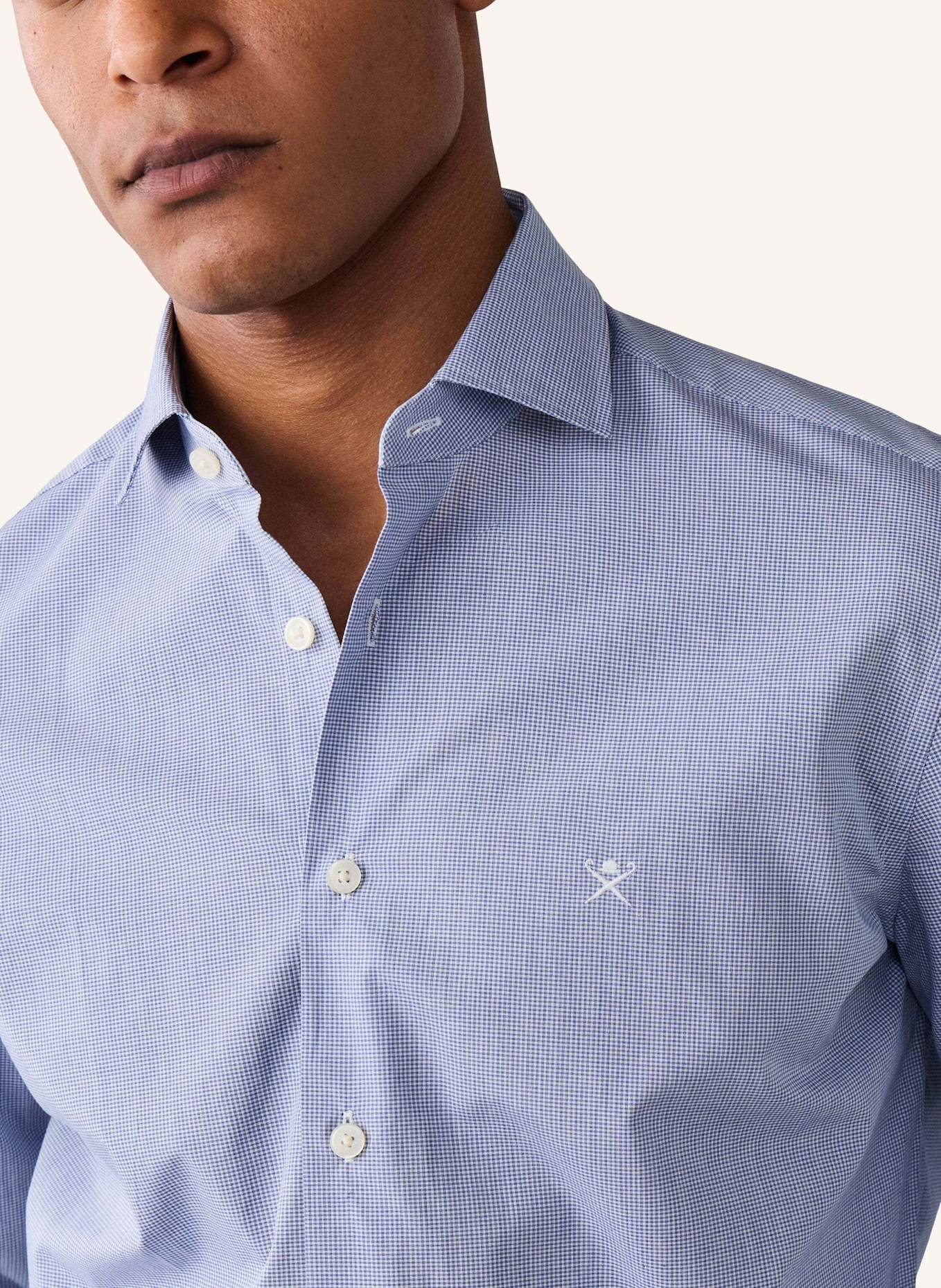 HACKETT LONDON Freizeithemd CITY GINGHAM: DUNKELBLAU