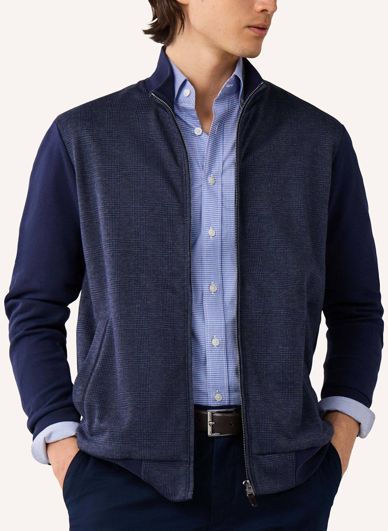 HACKETT LONDON Sweatshirt POW HYBRID FZ: BLAU