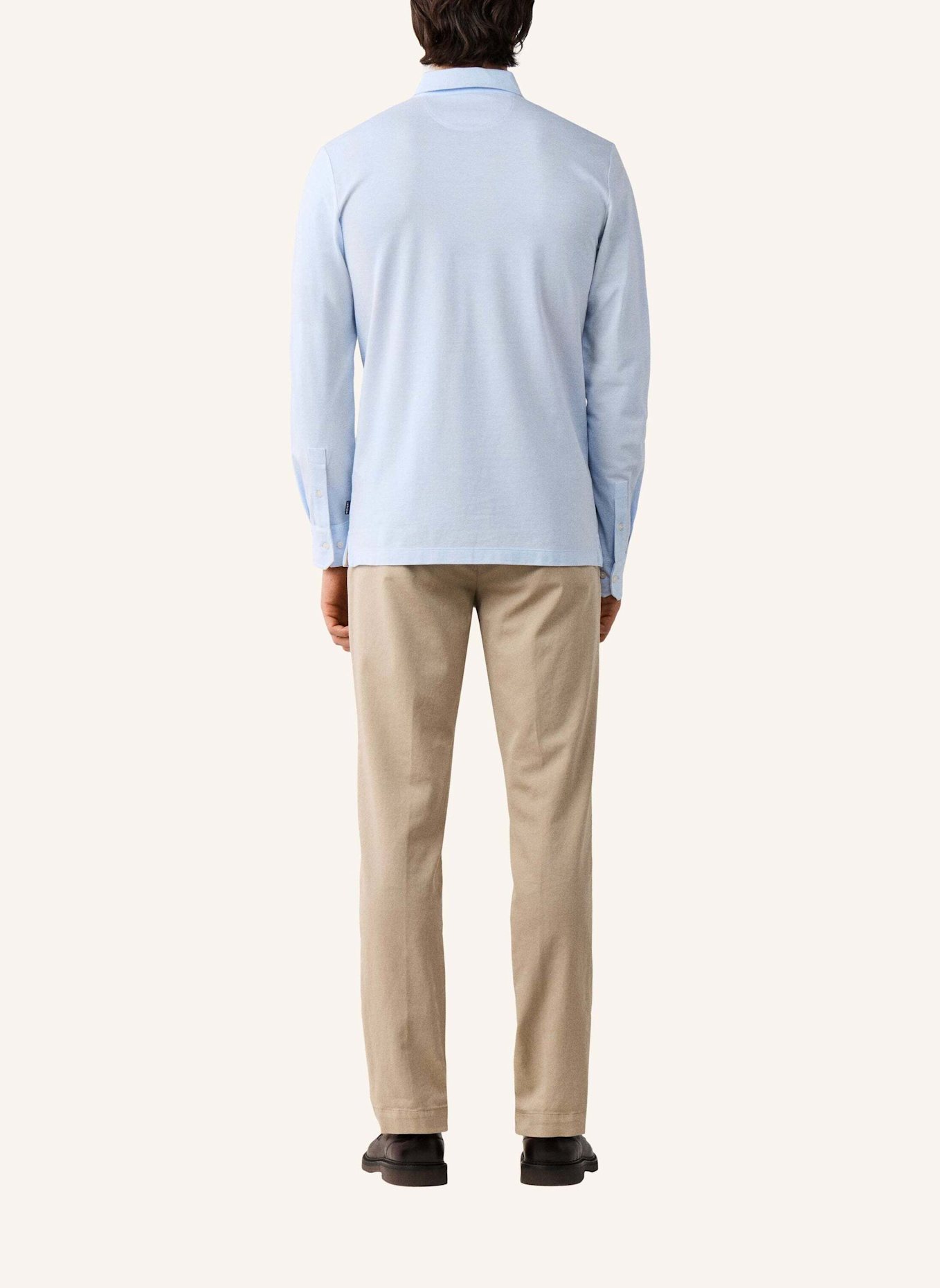 HACKETT LONDON Poloshirt OXFORD PIQUE POLO LS: HELLBLAU