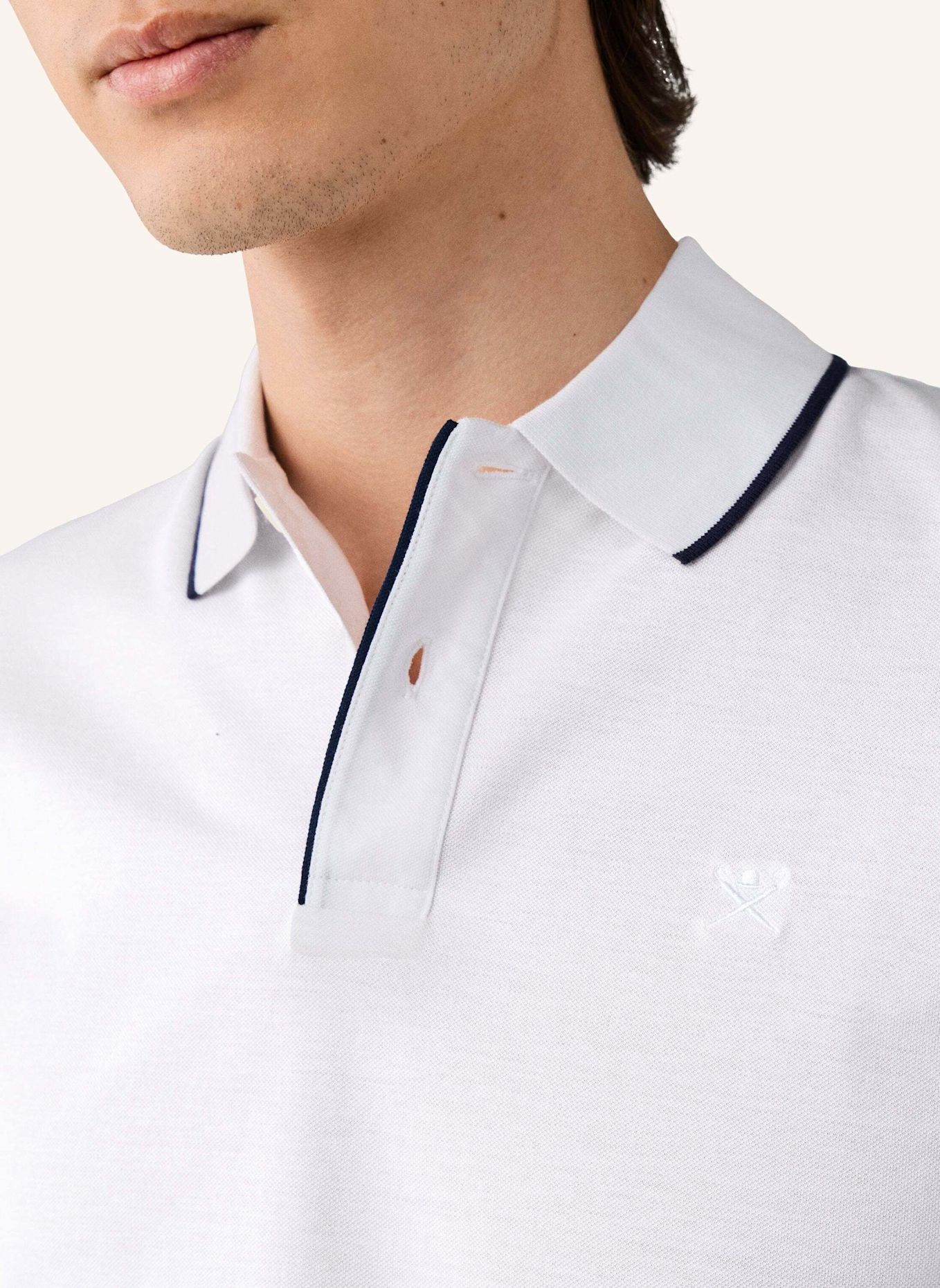 HACKETT LONDON Poloshirt MERC PIQUE TIP POLO: WEISS