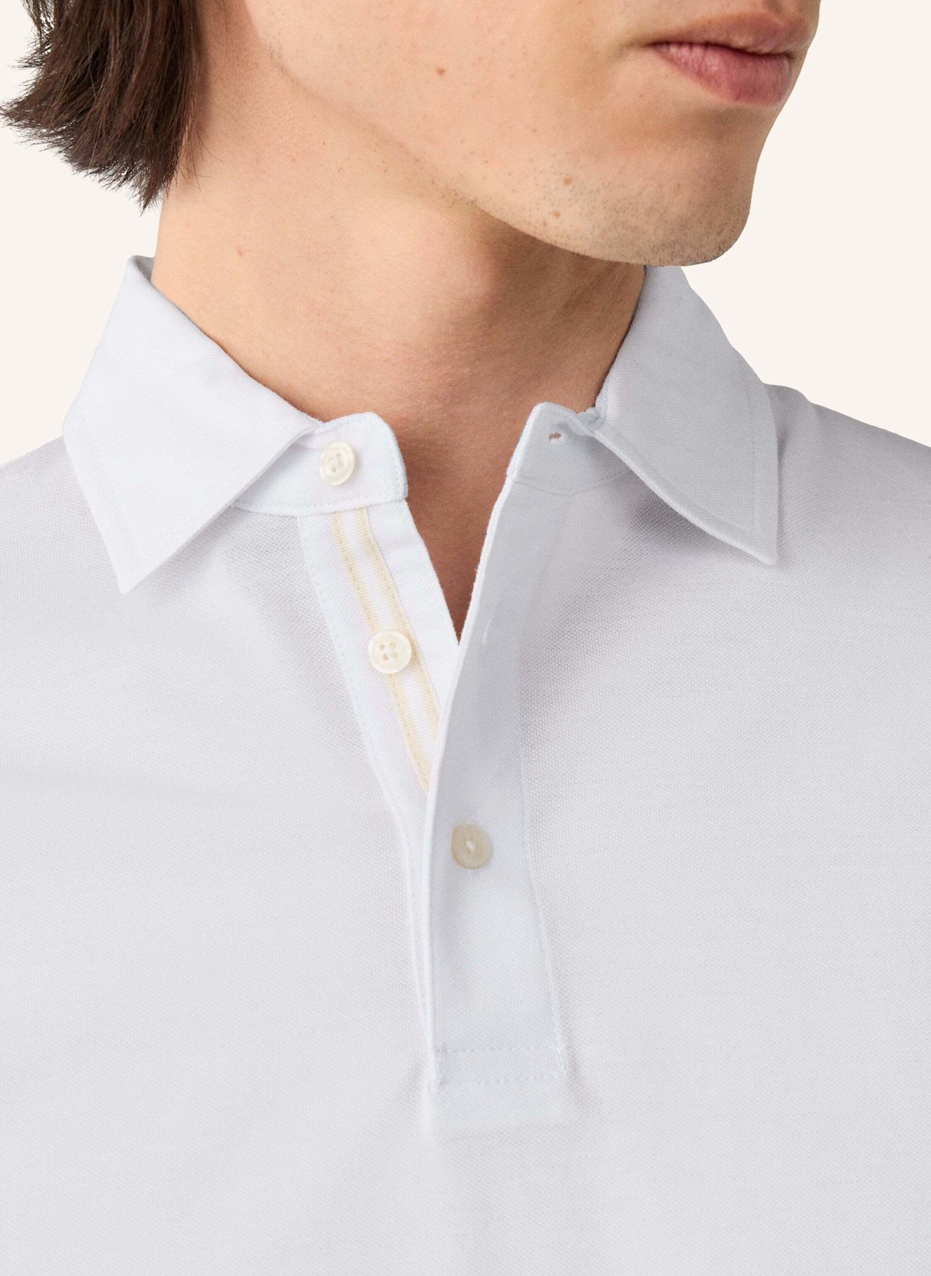 HACKETT LONDON Poloshirt OXFORD PIQUE POLO LS: WEISS