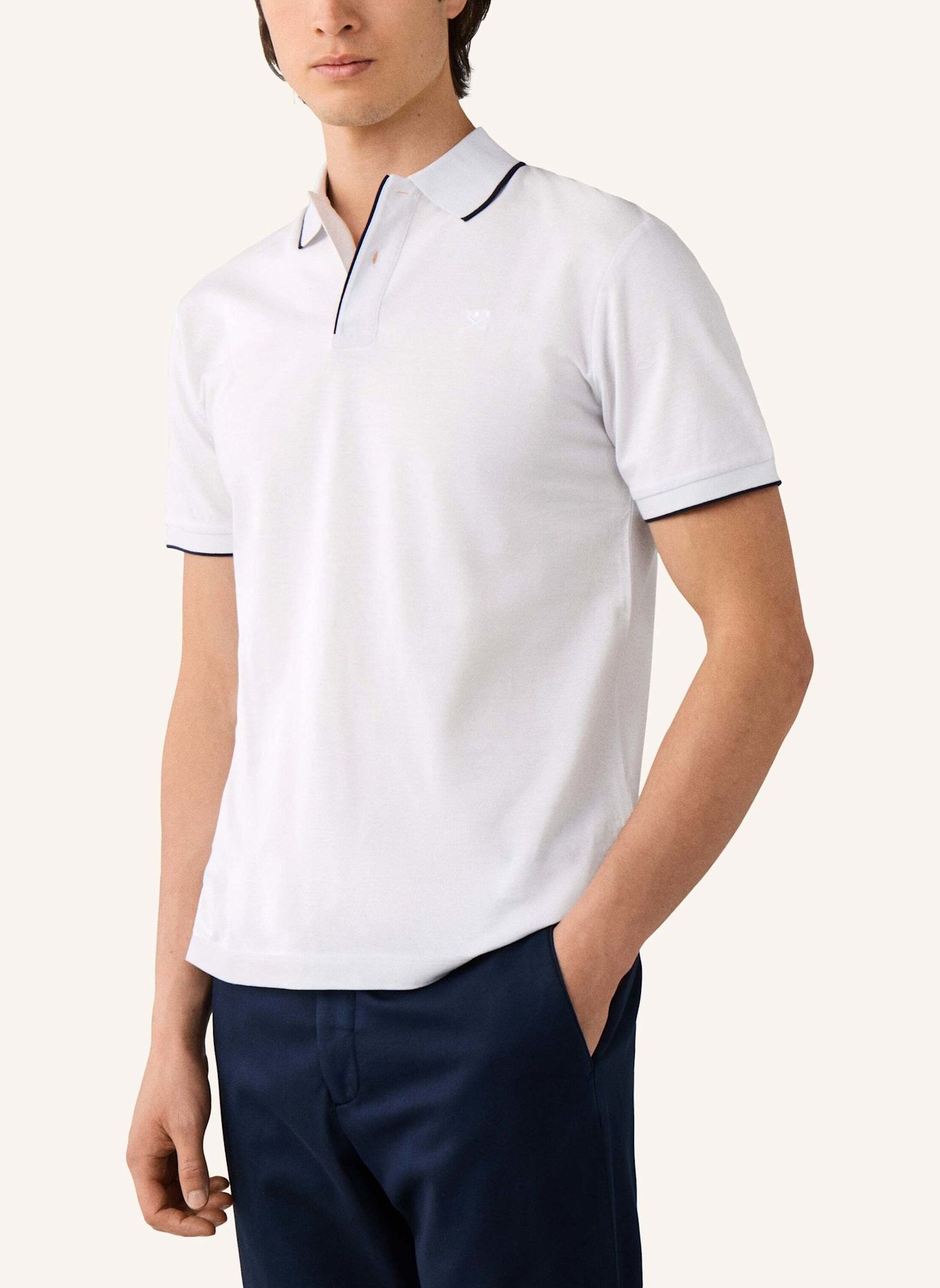 HACKETT LONDON Poloshirt MERC PIQUE TIP POLO: WEISS