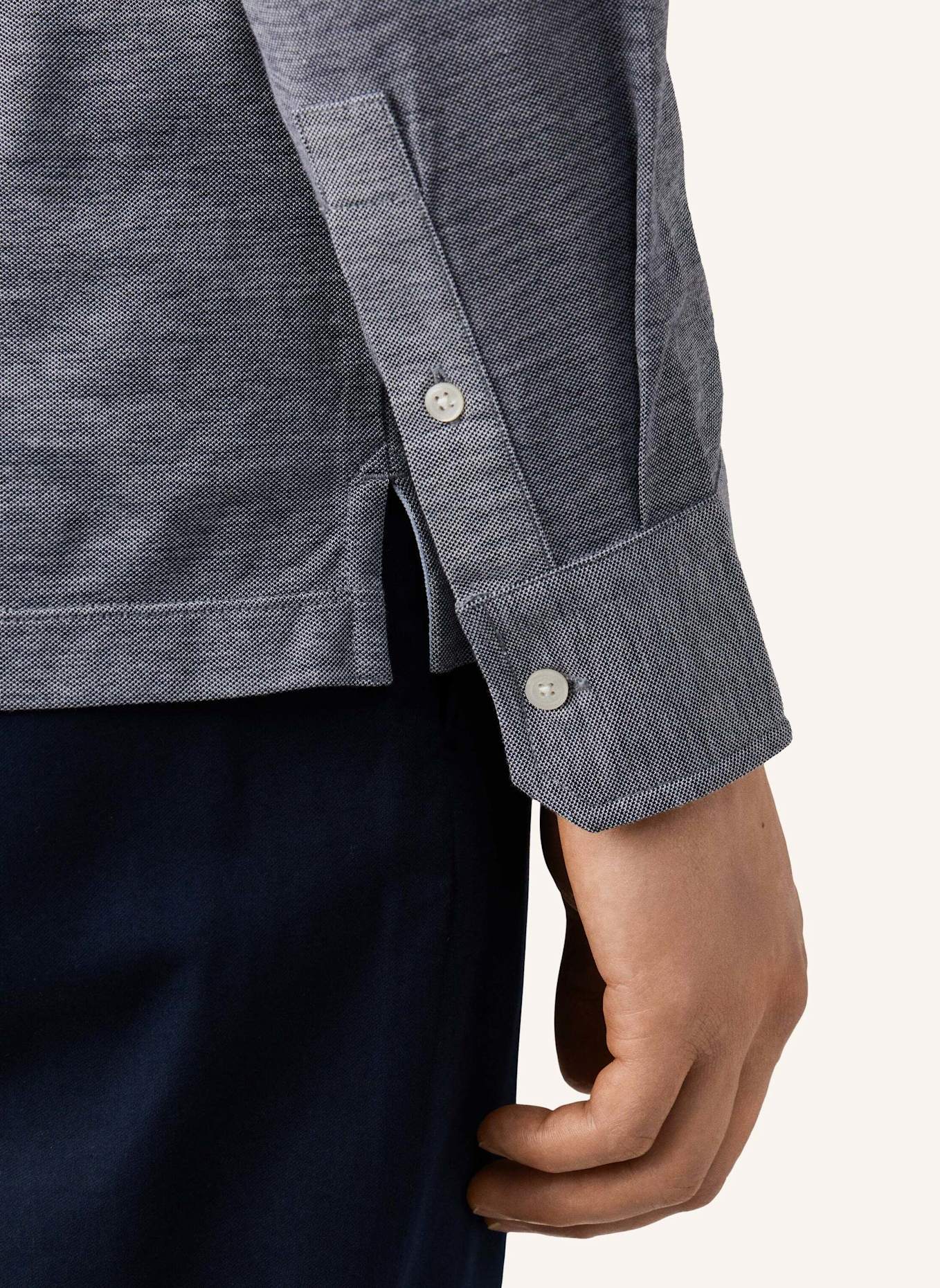 HACKETT LONDON Poloshirt OXFORD PIQUE POLO LS: BLAU