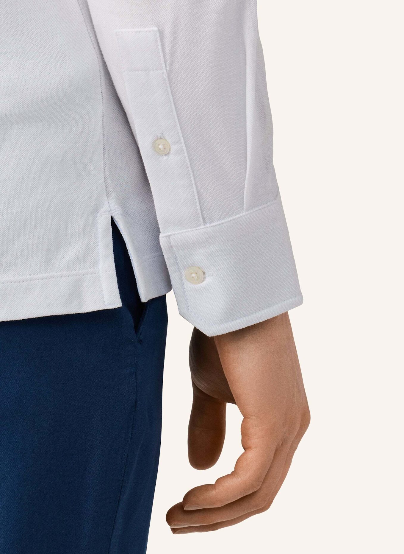 HACKETT LONDON Poloshirt OXFORD PIQUE POLO LS: WEISS