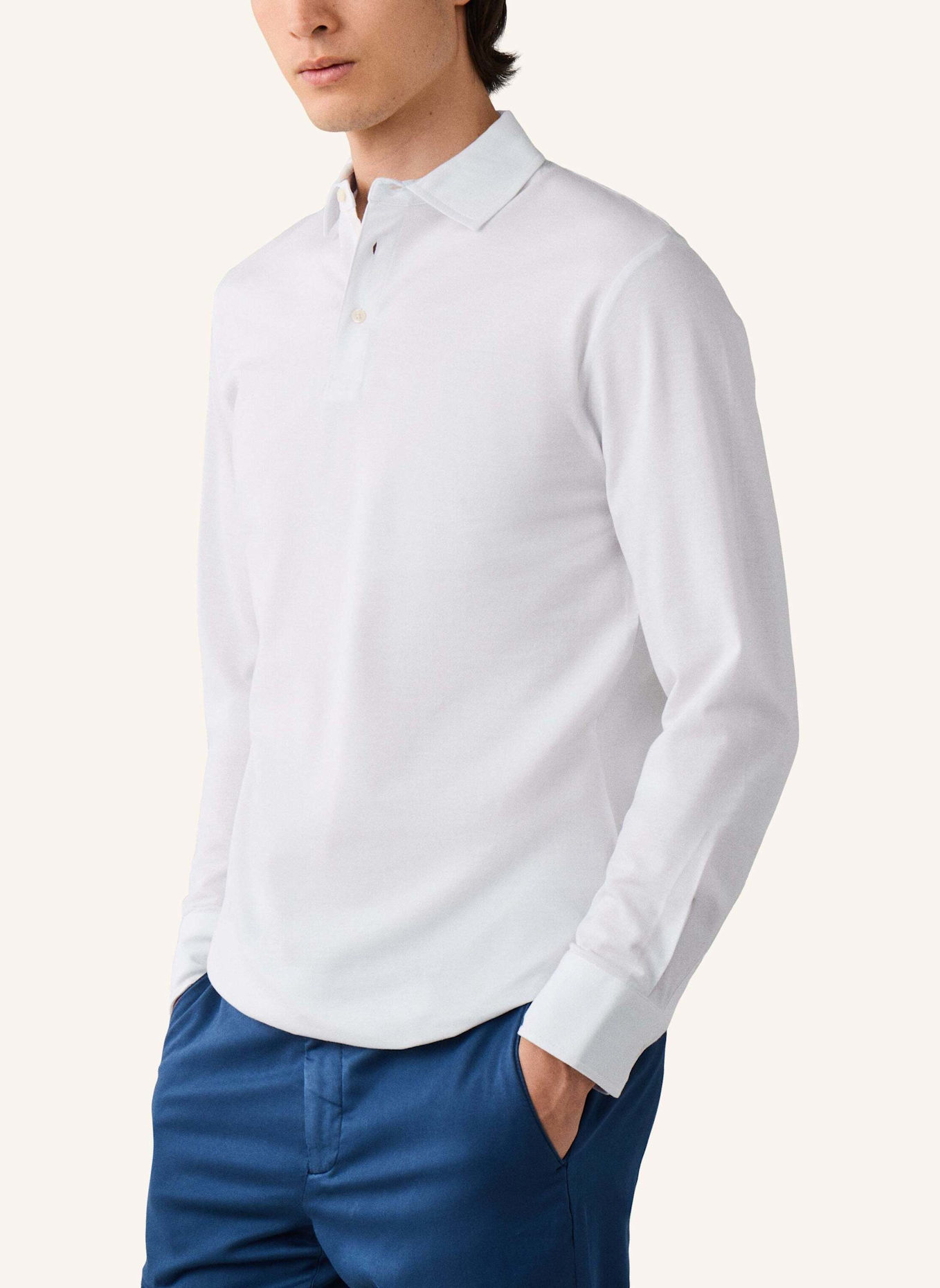 HACKETT LONDON Poloshirt OXFORD PIQUE POLO LS: WEISS