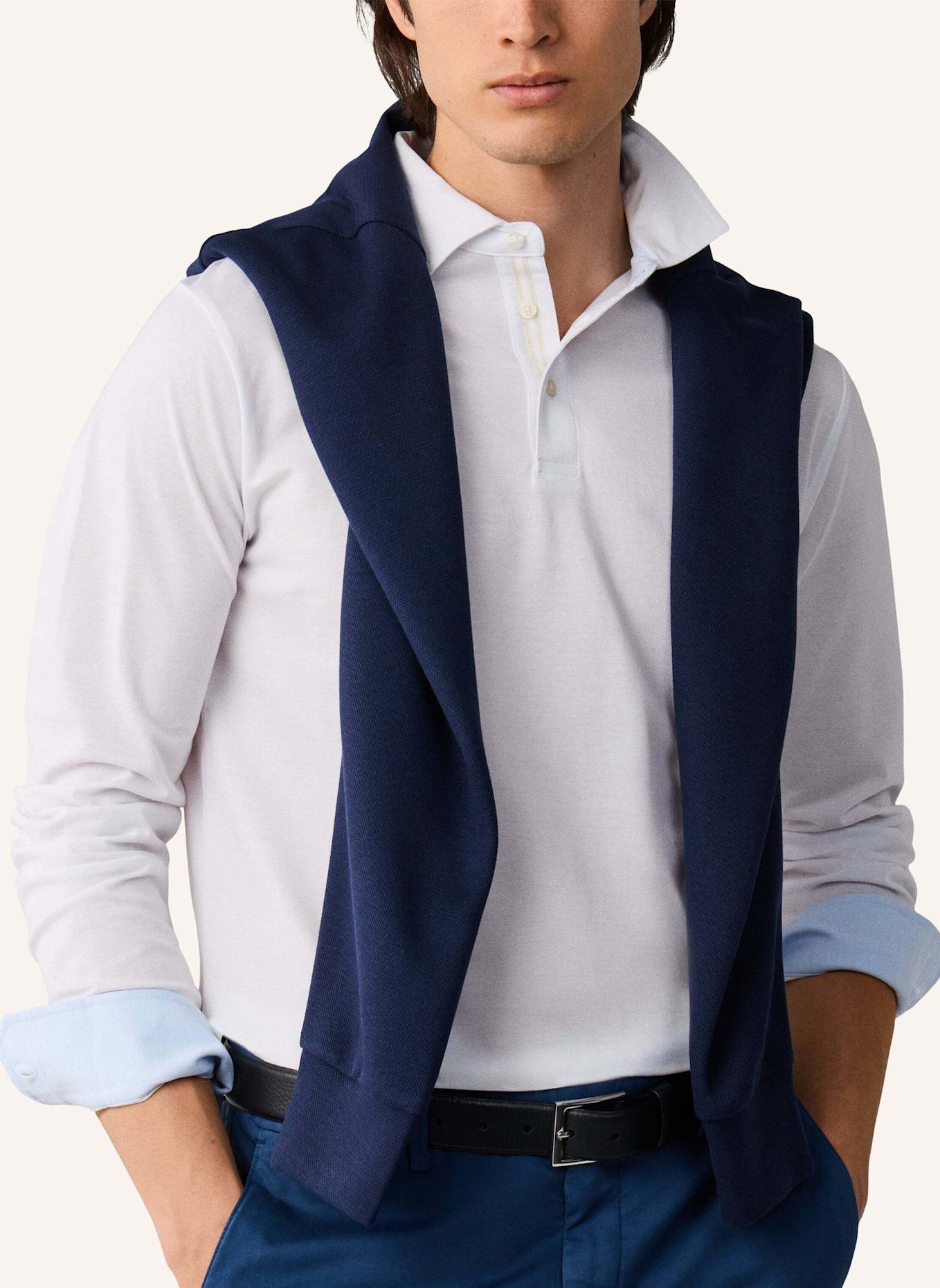HACKETT LONDON Poloshirt OXFORD PIQUE POLO LS: WEISS