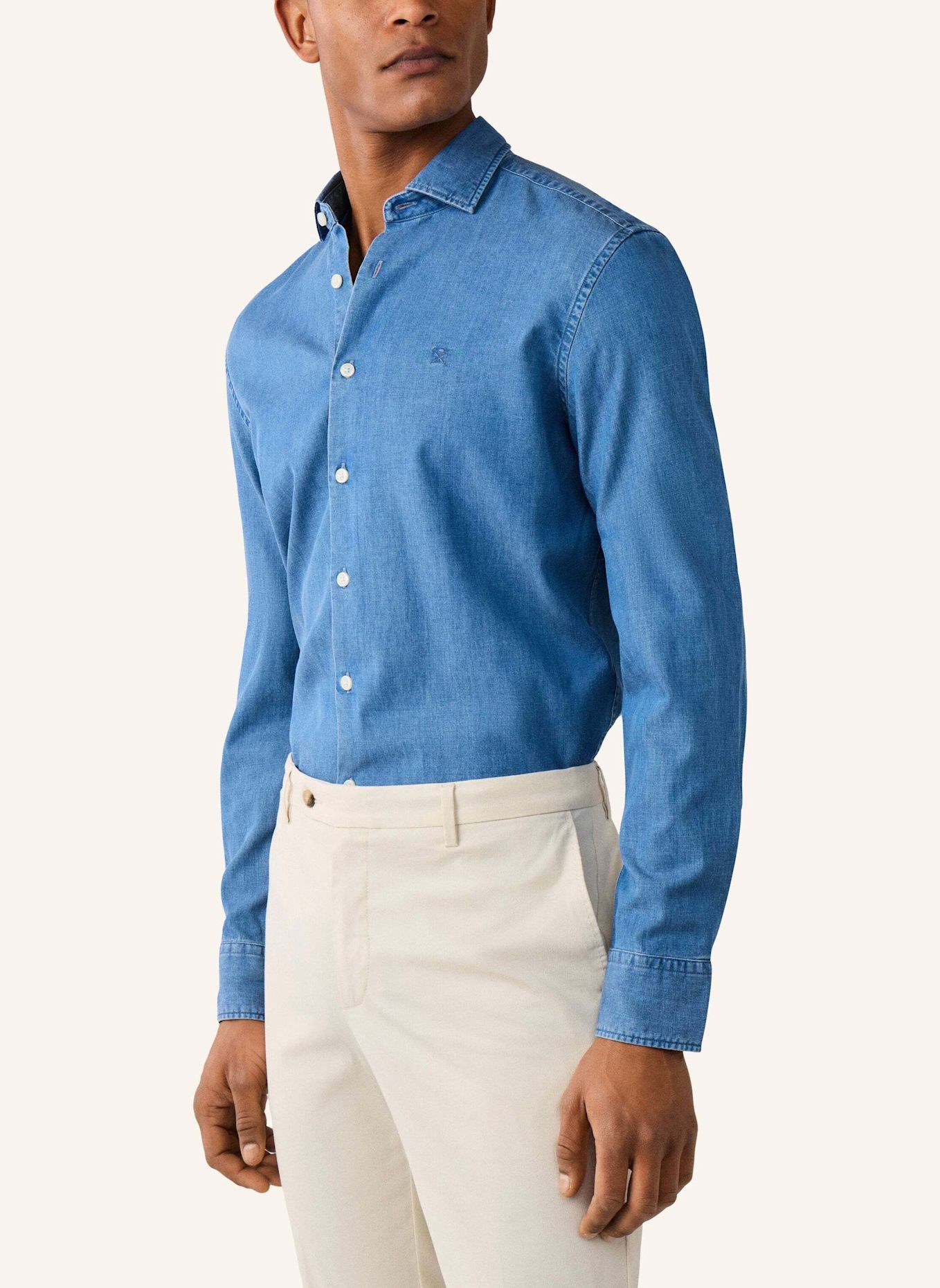 HACKETT LONDON Freizeithemd LIGHT DENIM SHIRT: DUNKELBLAU