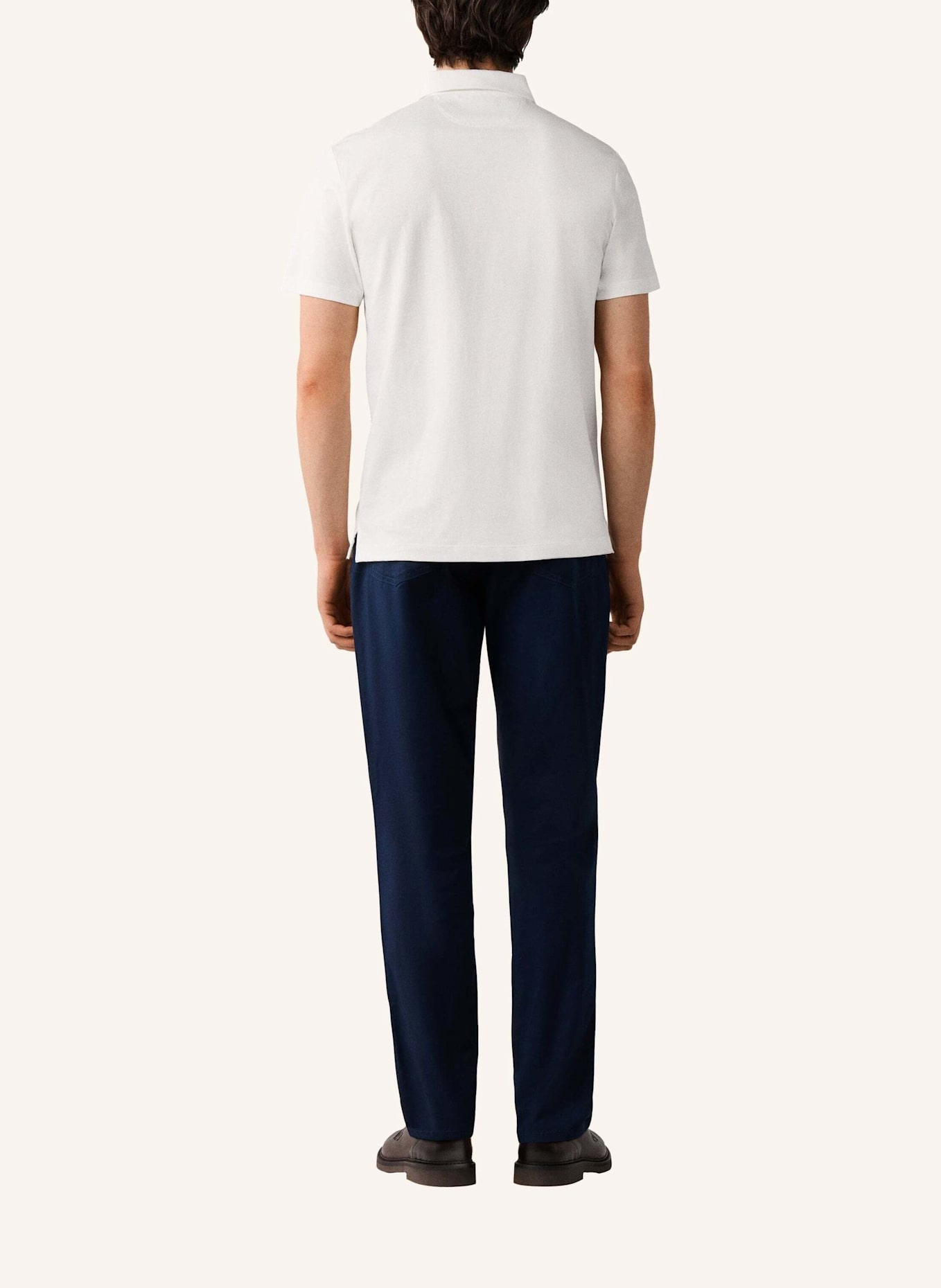 HACKETT LONDON Poloshirt JERSEY WOVEN TRIM: CREME