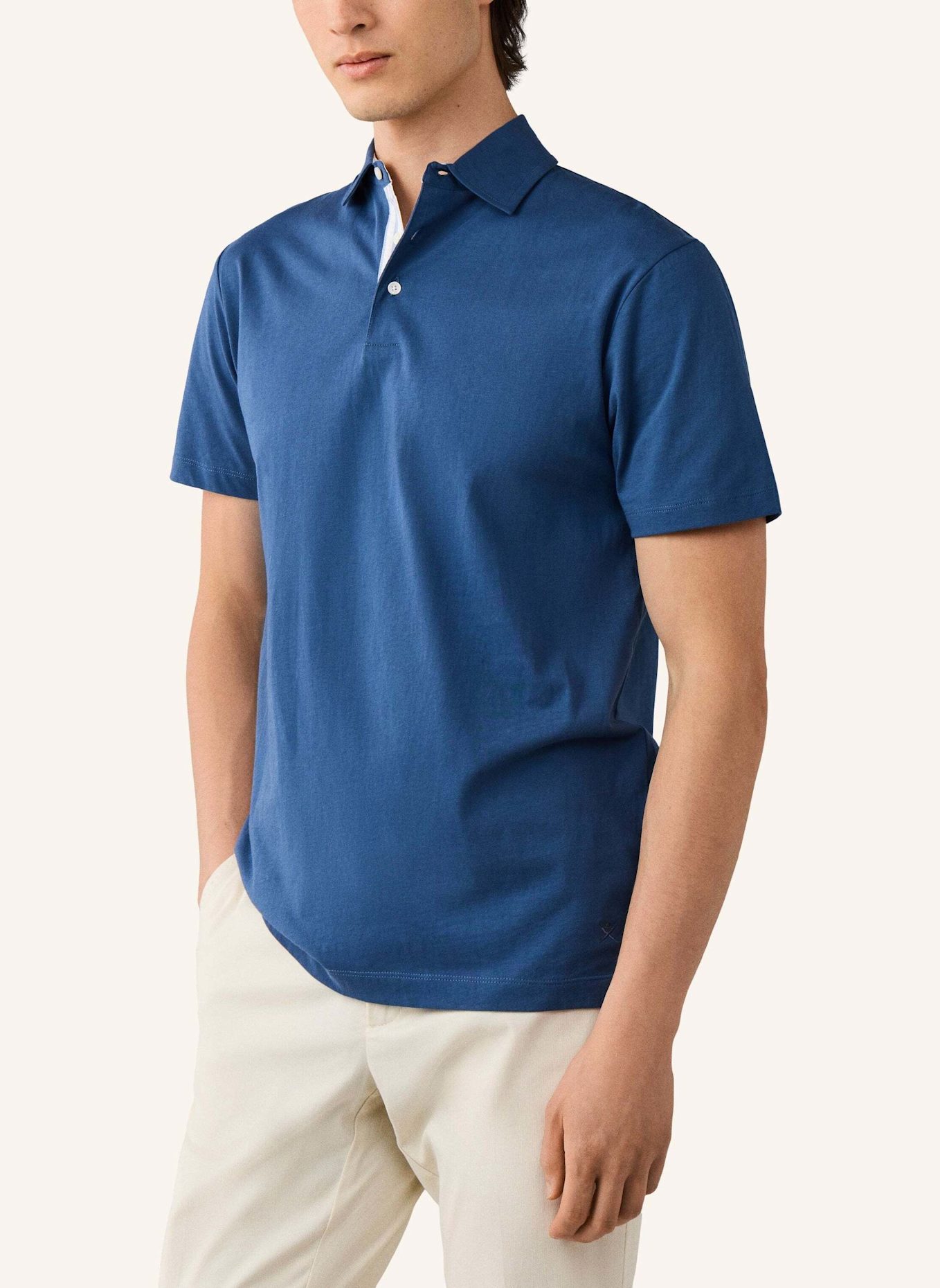 HACKETT LONDON Poloshirt JERSEY WOVEN TRIM: BLAU