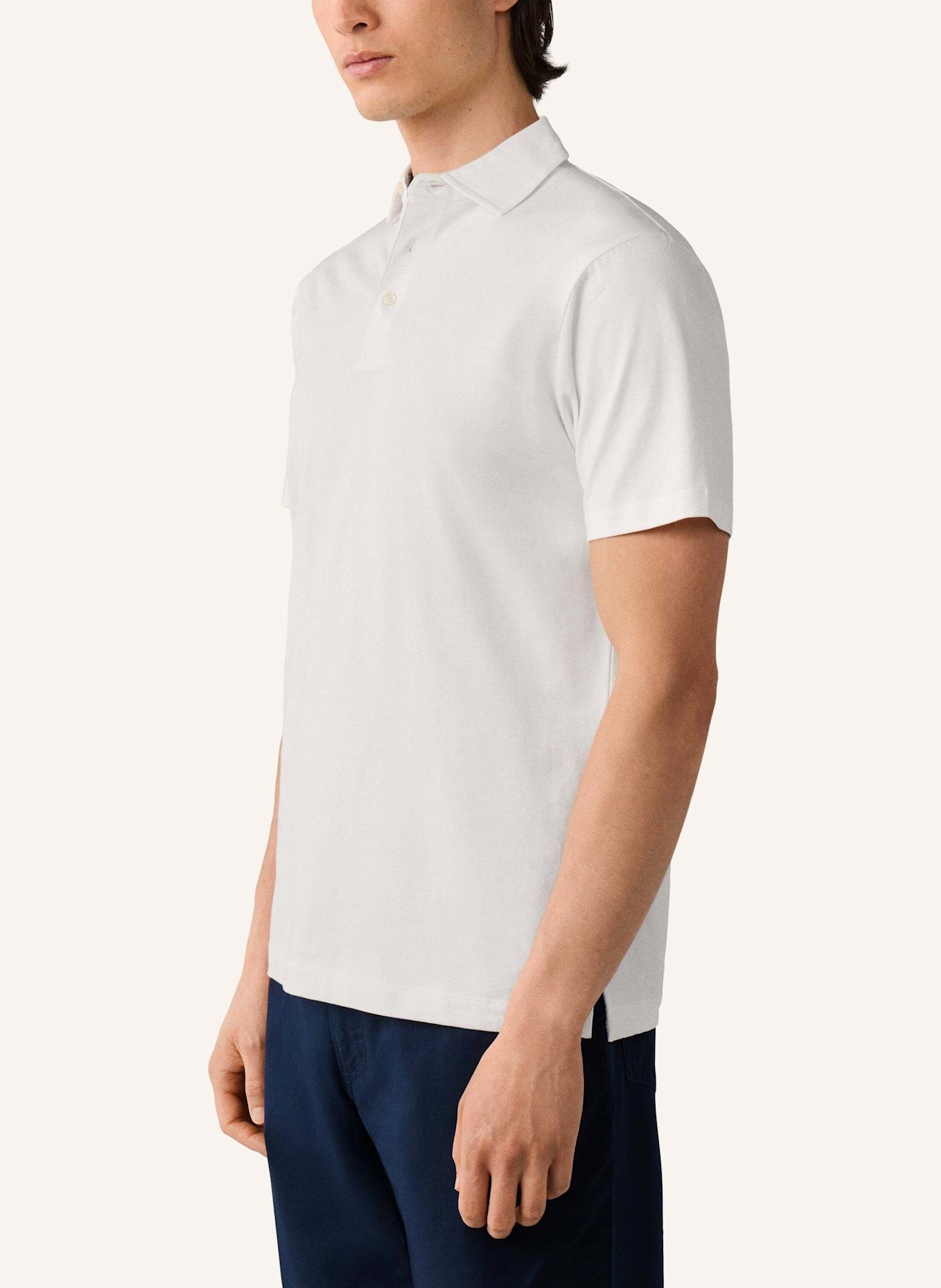 HACKETT LONDON Poloshirt JERSEY WOVEN TRIM: CREME