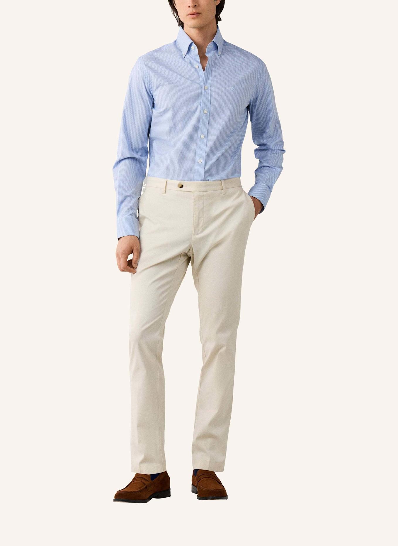 HACKETT LONDON Freizeithemd BI STRETCH GINGHAM: HELLBLAU