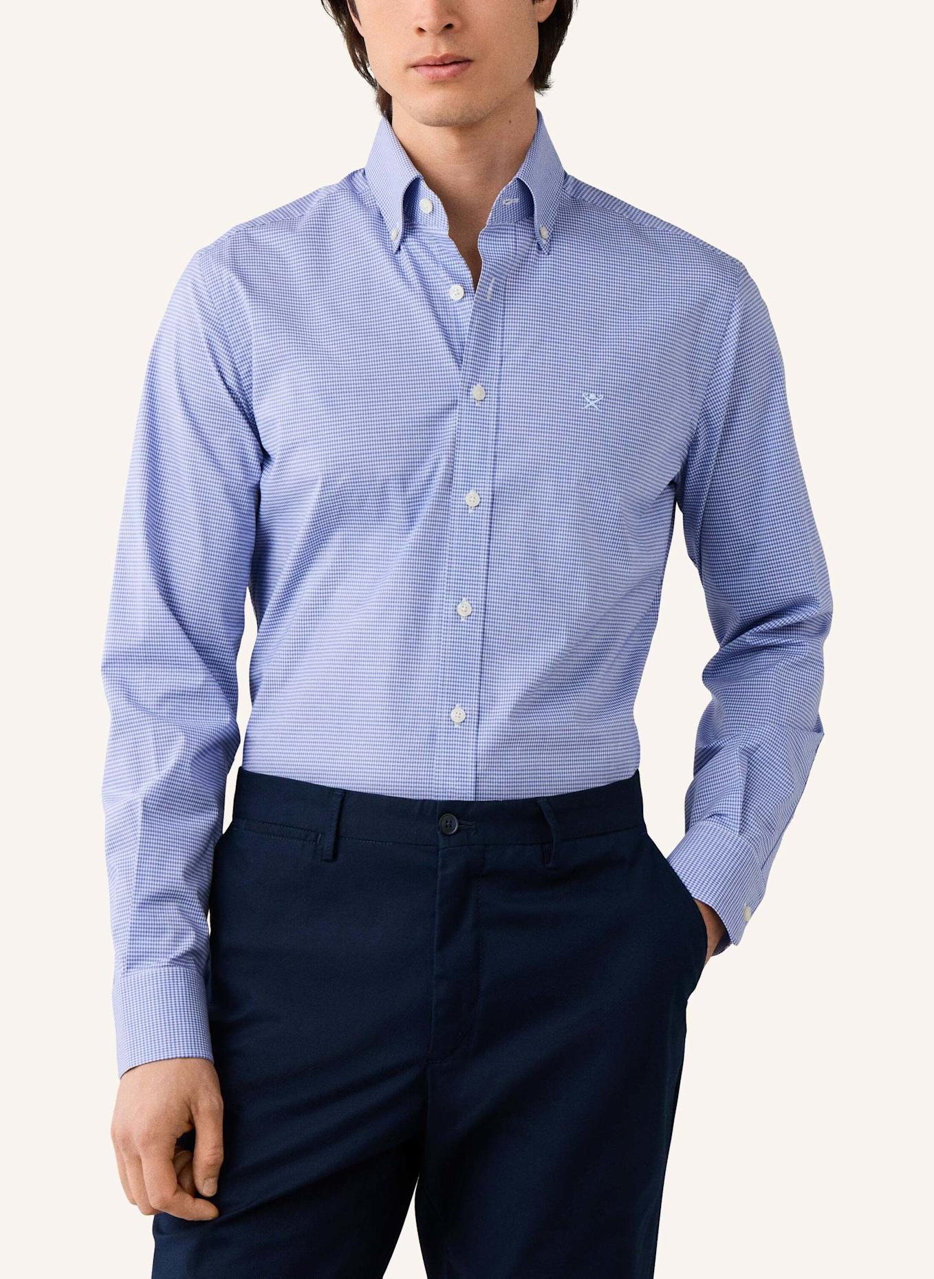 HACKETT LONDON Freizeithemd BI STRETCH GINGHAM: DUNKELBLAU