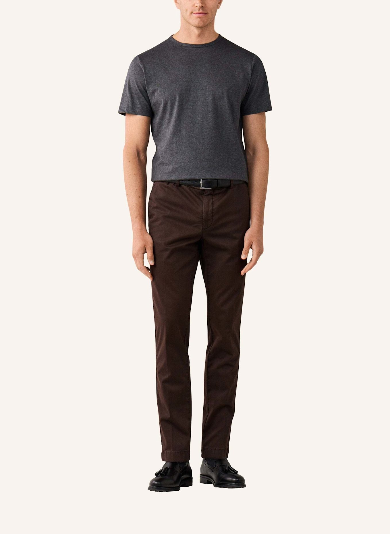 HACKETT LONDON T-Shirt PIMA COTTON TEE: DUNKELGRAU