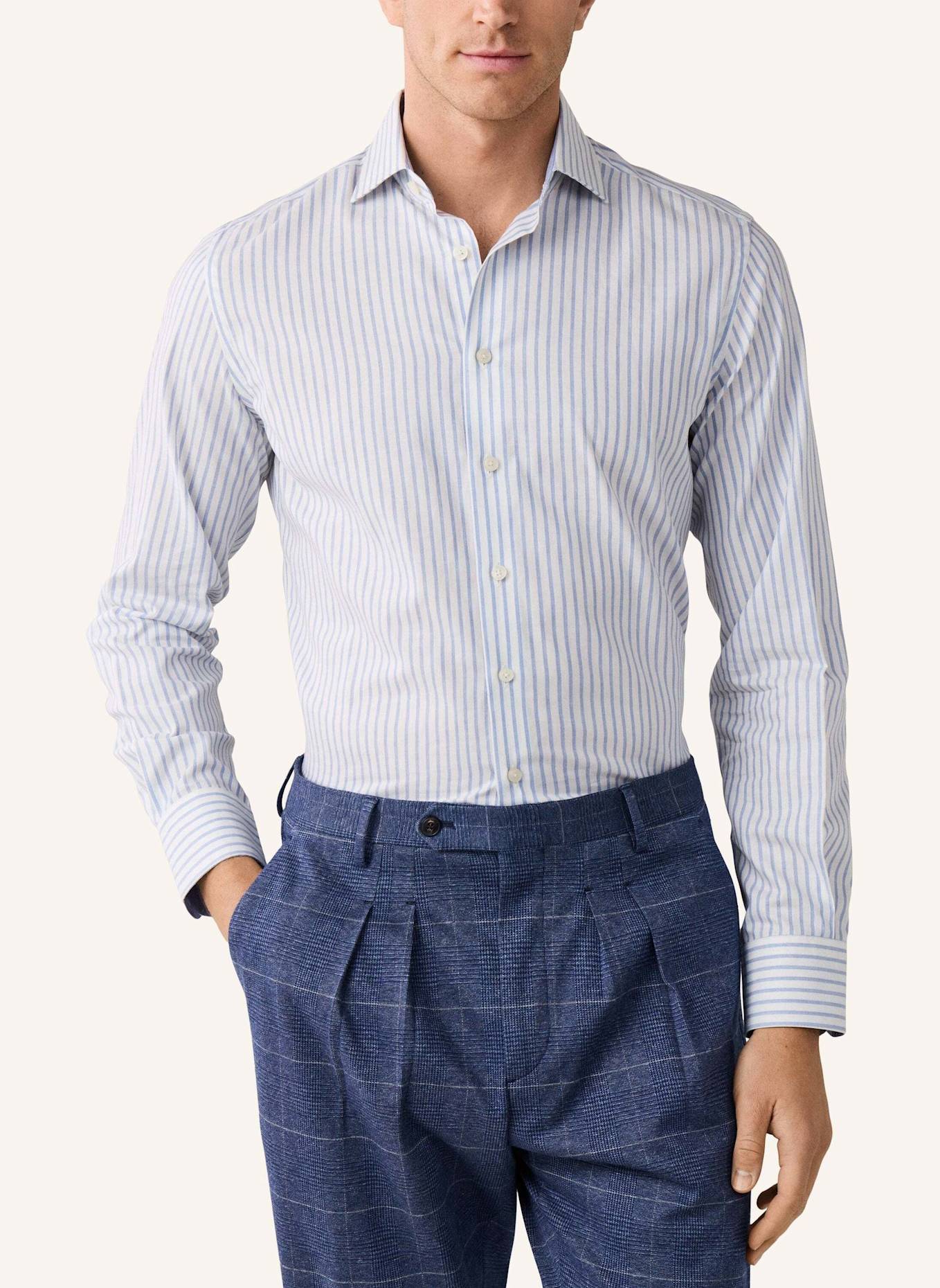 HACKETT LONDON Freizeithemd WIDE STRIPE: HELLBLAU