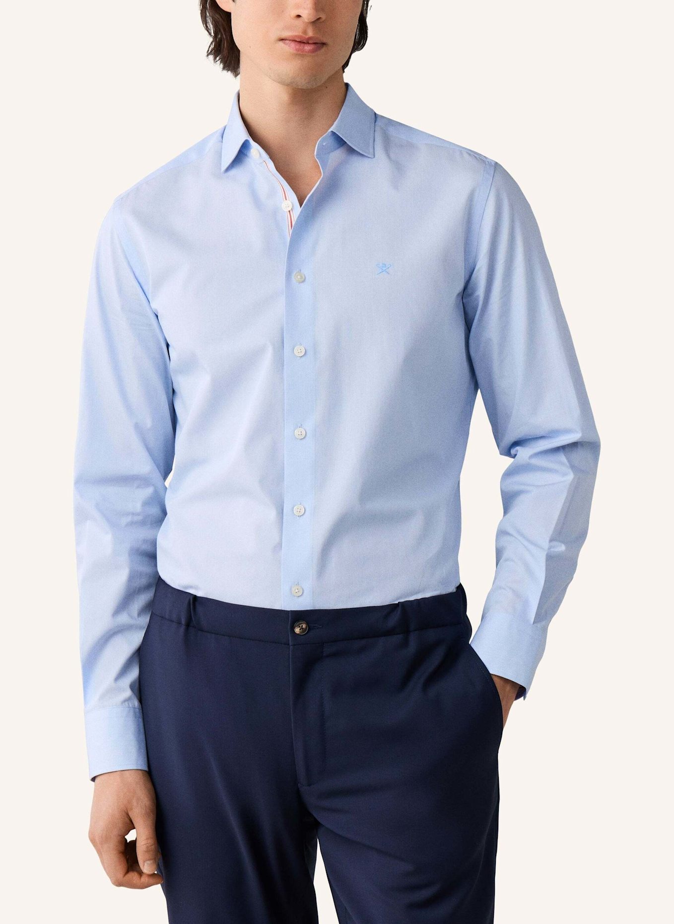 HACKETT LONDON Freizeithemd HAIRLINE ENG STRIPE: HELLBLAU