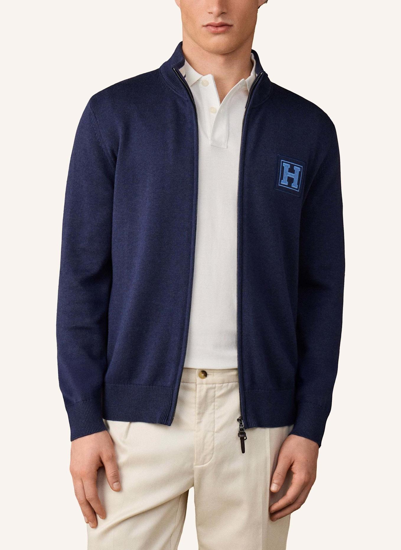 HACKETT LONDON Pullover HERITAGE FZIP: BLAU