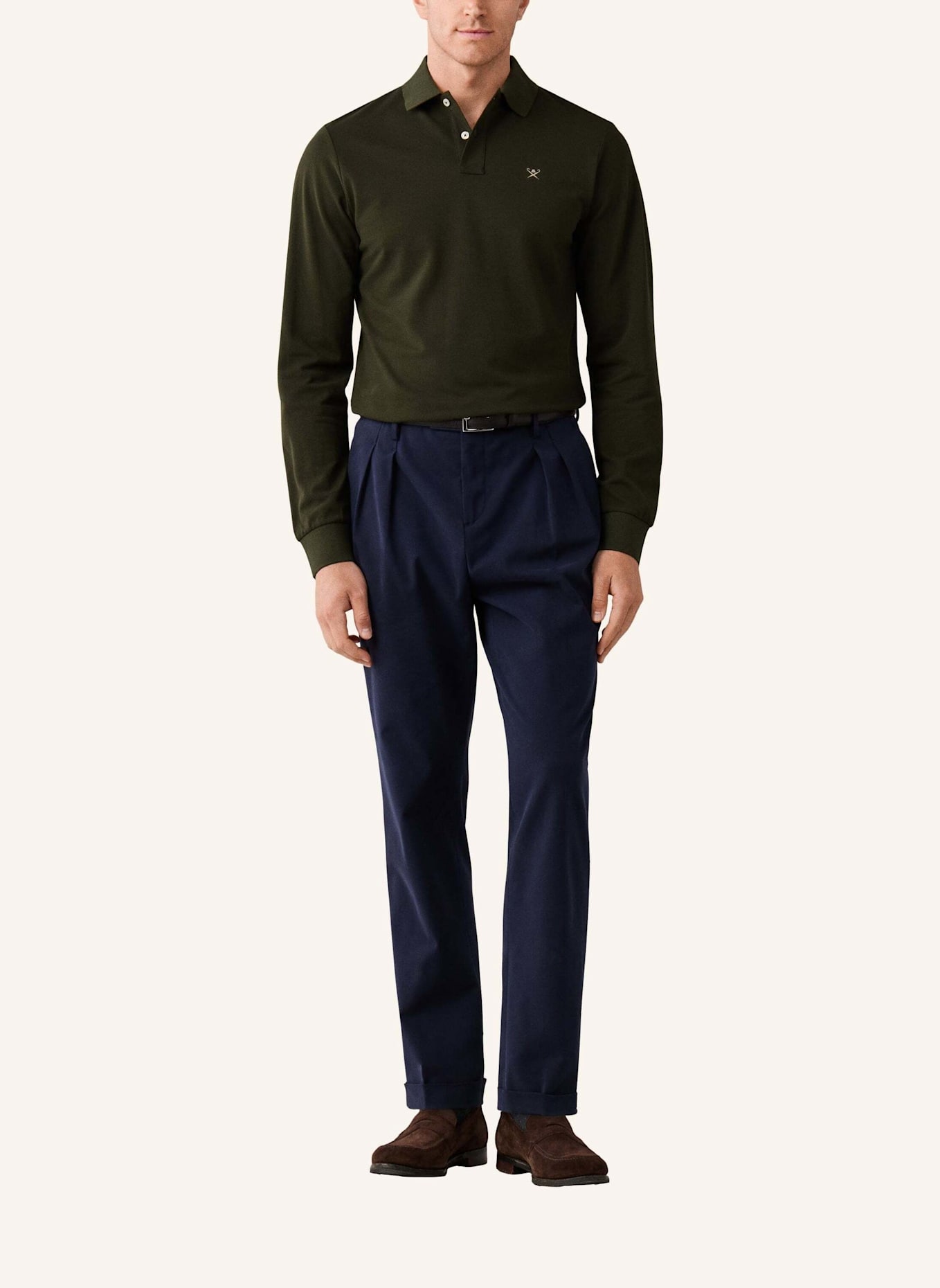 HACKETT LONDON Poloshirt SLIM FIT LOGO LS: GRÜN