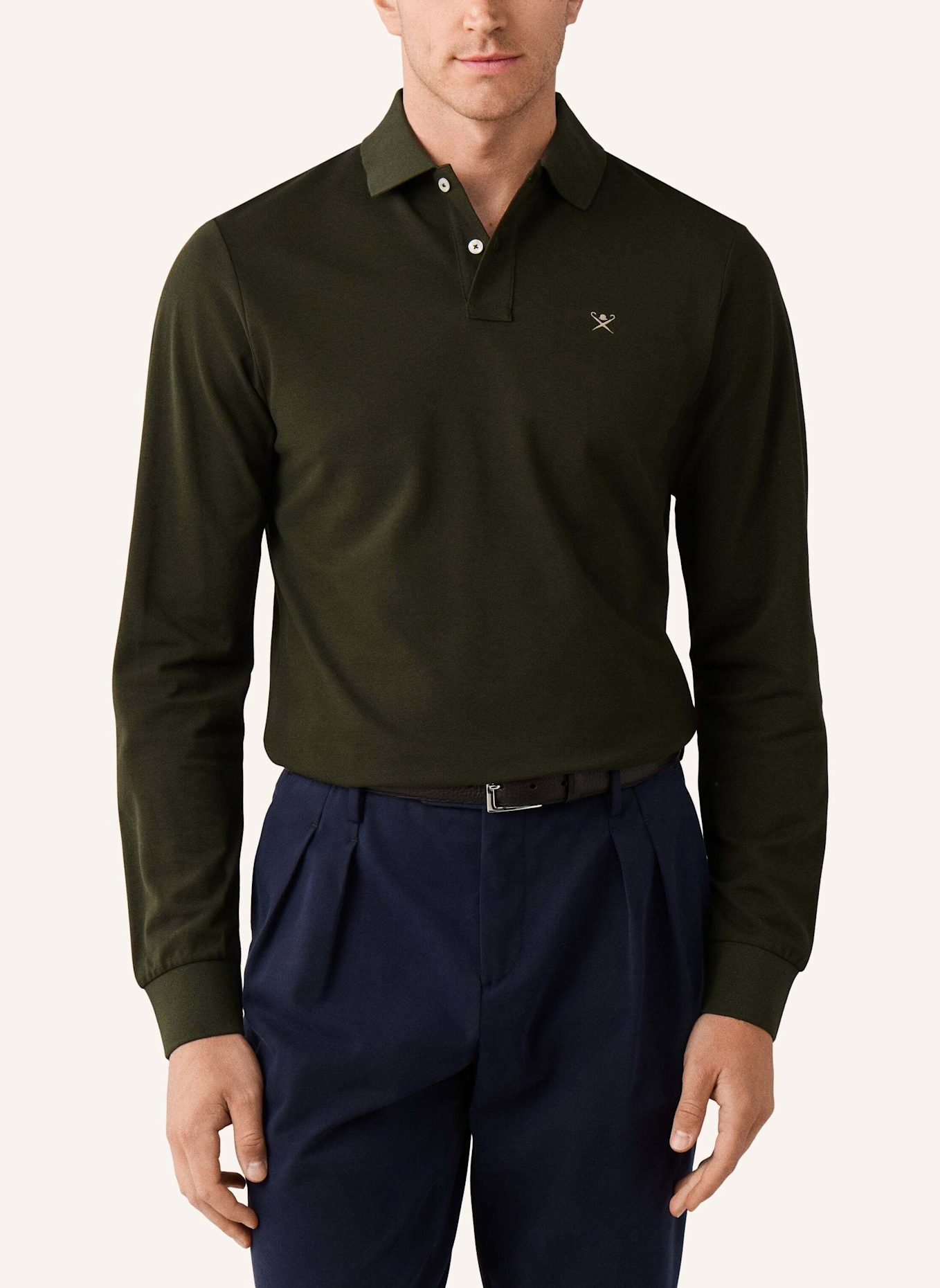 HACKETT LONDON Poloshirt SLIM FIT LOGO LS: GRÜN