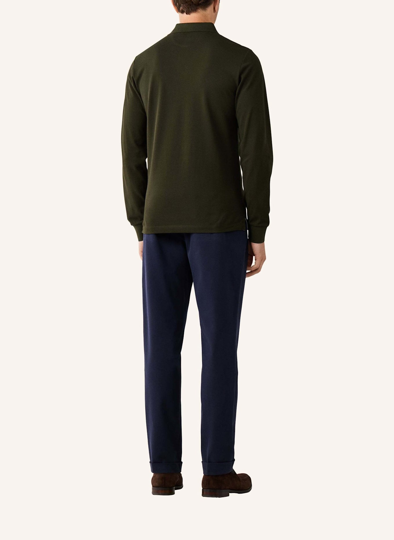 HACKETT LONDON Poloshirt SLIM FIT LOGO LS: GRÜN