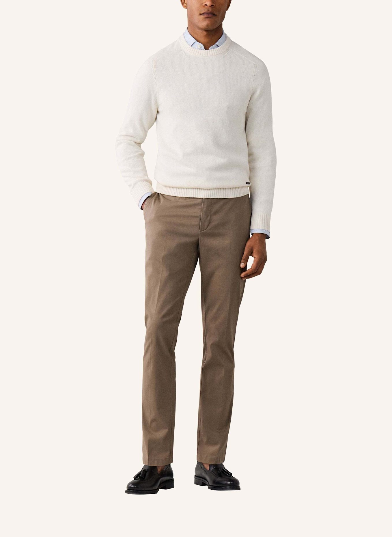HACKETT LONDON Pullover SADDLE CREW: CREME