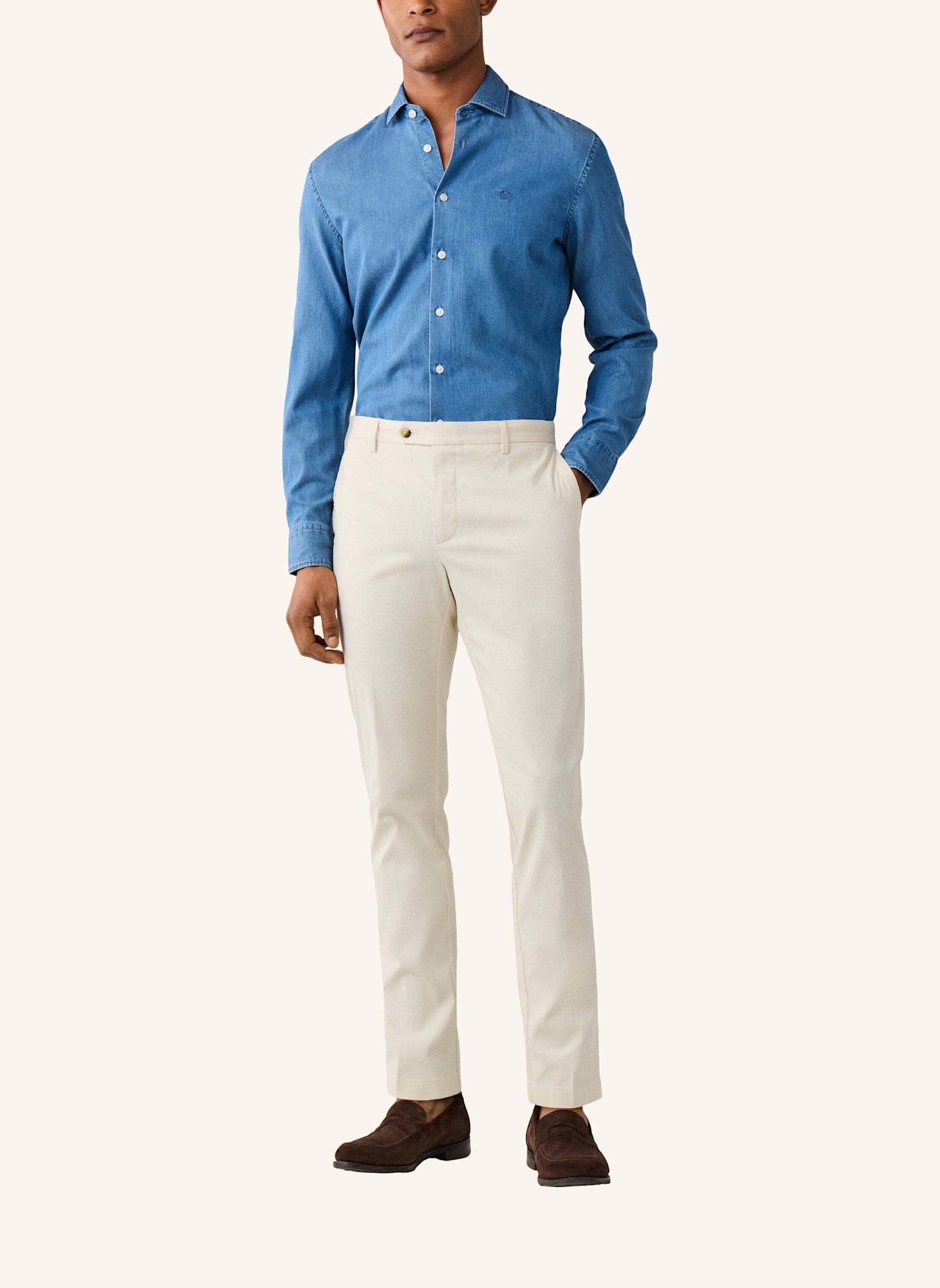 HACKETT LONDON Freizeithemd LIGHT DENIM SHIRT: DUNKELBLAU