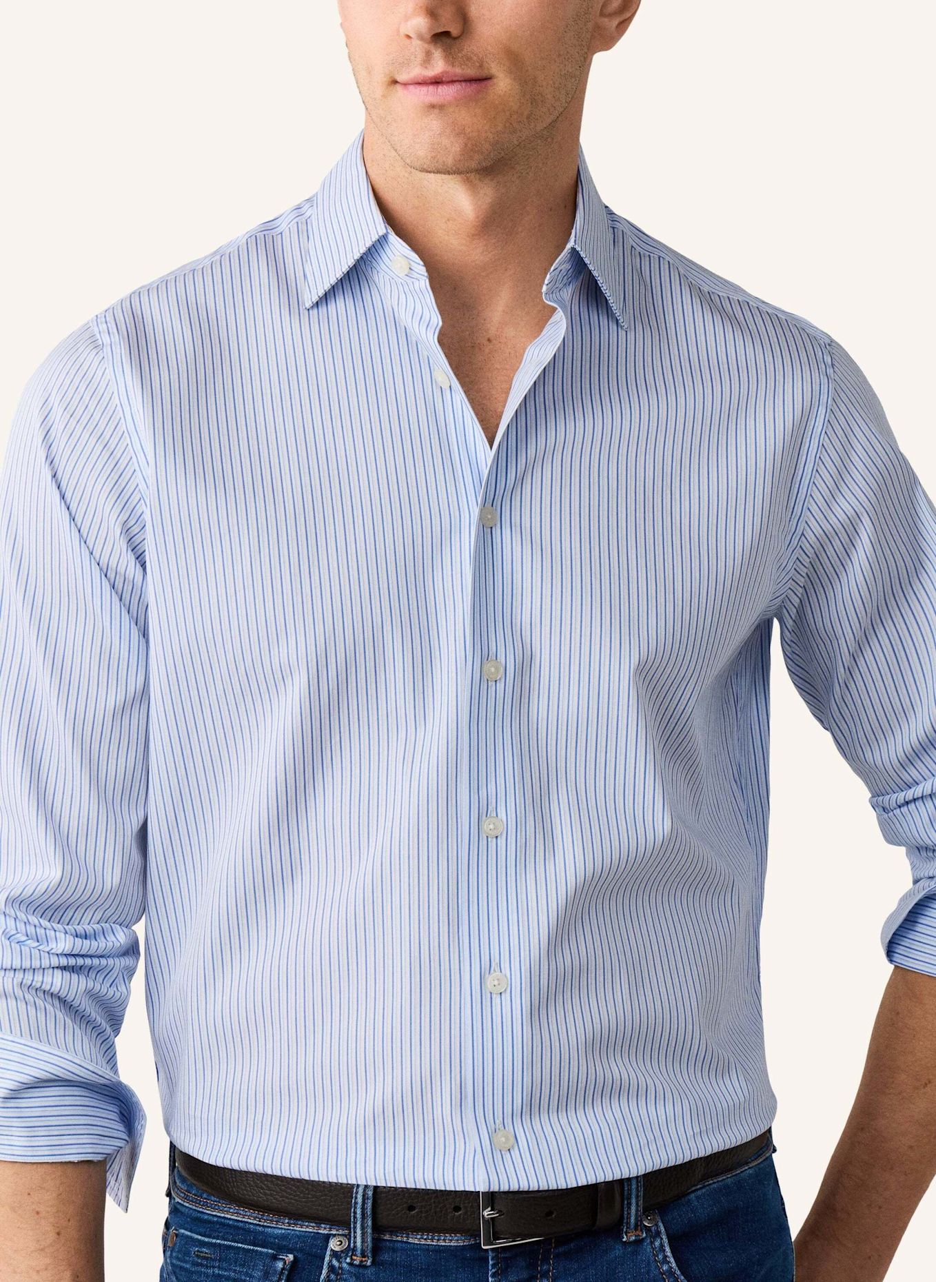 HACKETT LONDON Freizeithemd INTERLINE STR BLAZER: HELLBLAU