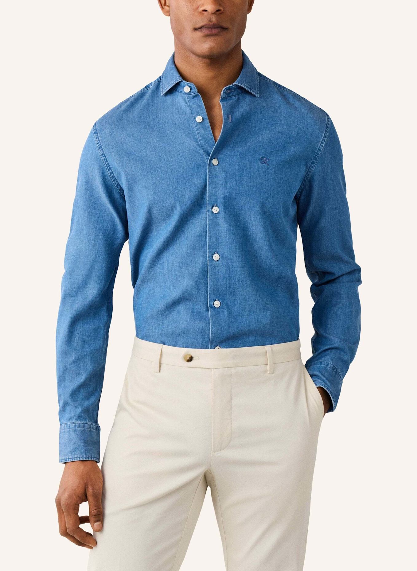 HACKETT LONDON Freizeithemd LIGHT DENIM SHIRT: DUNKELBLAU