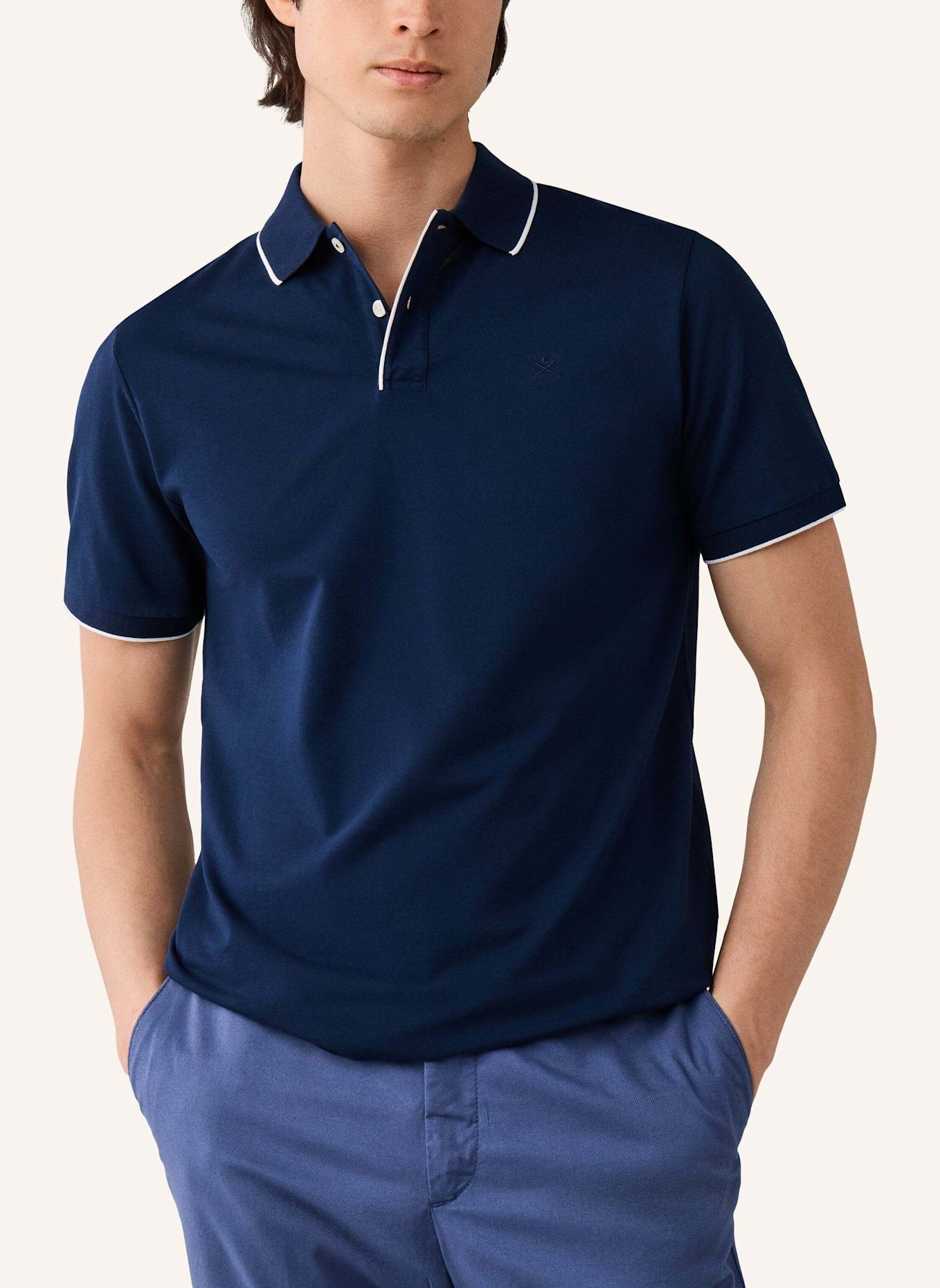 HACKETT LONDON Poloshirt MERC PIQUE TIP POLO: BLAU