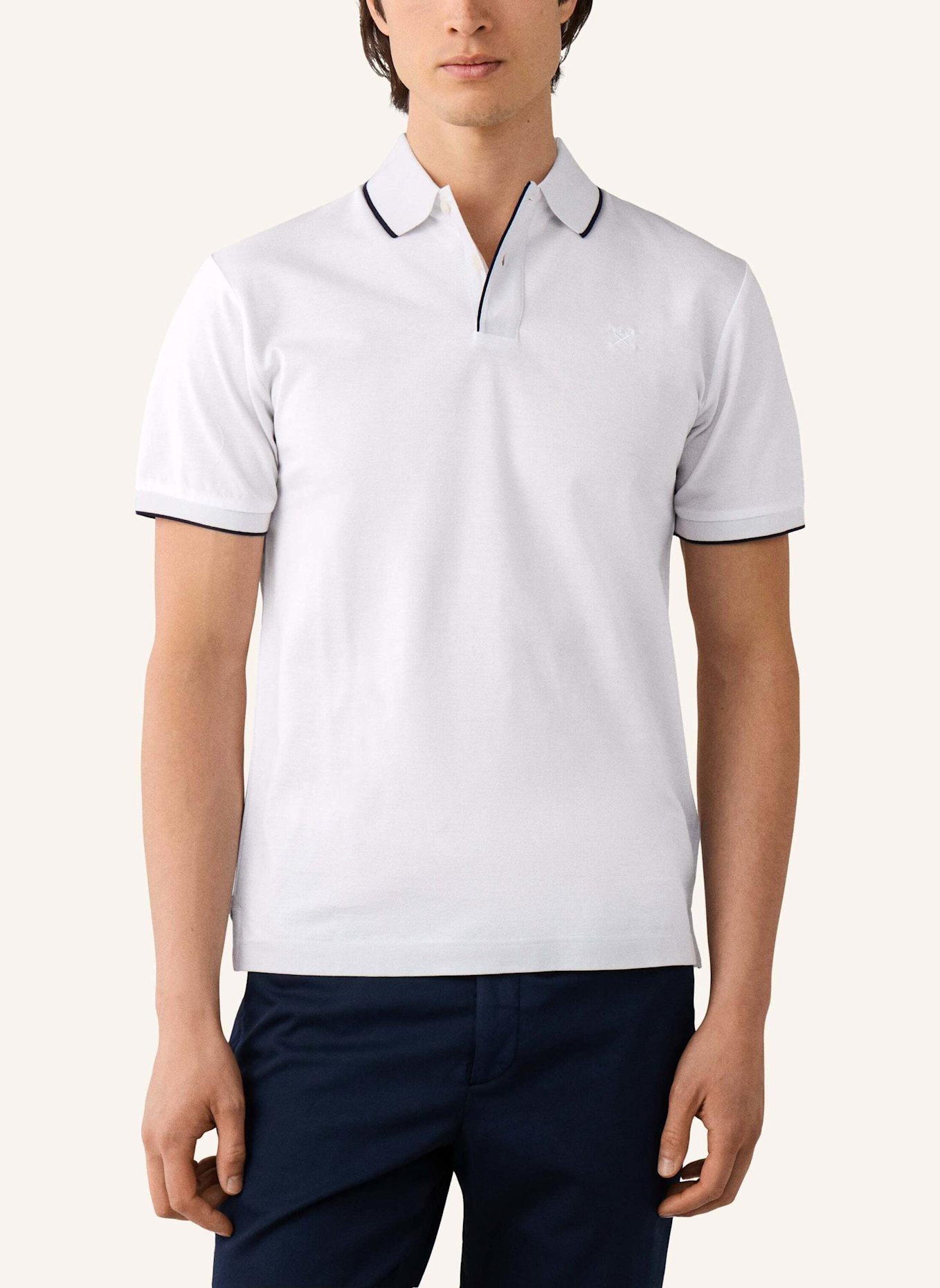 HACKETT LONDON Poloshirt MERC PIQUE TIP POLO: WEISS