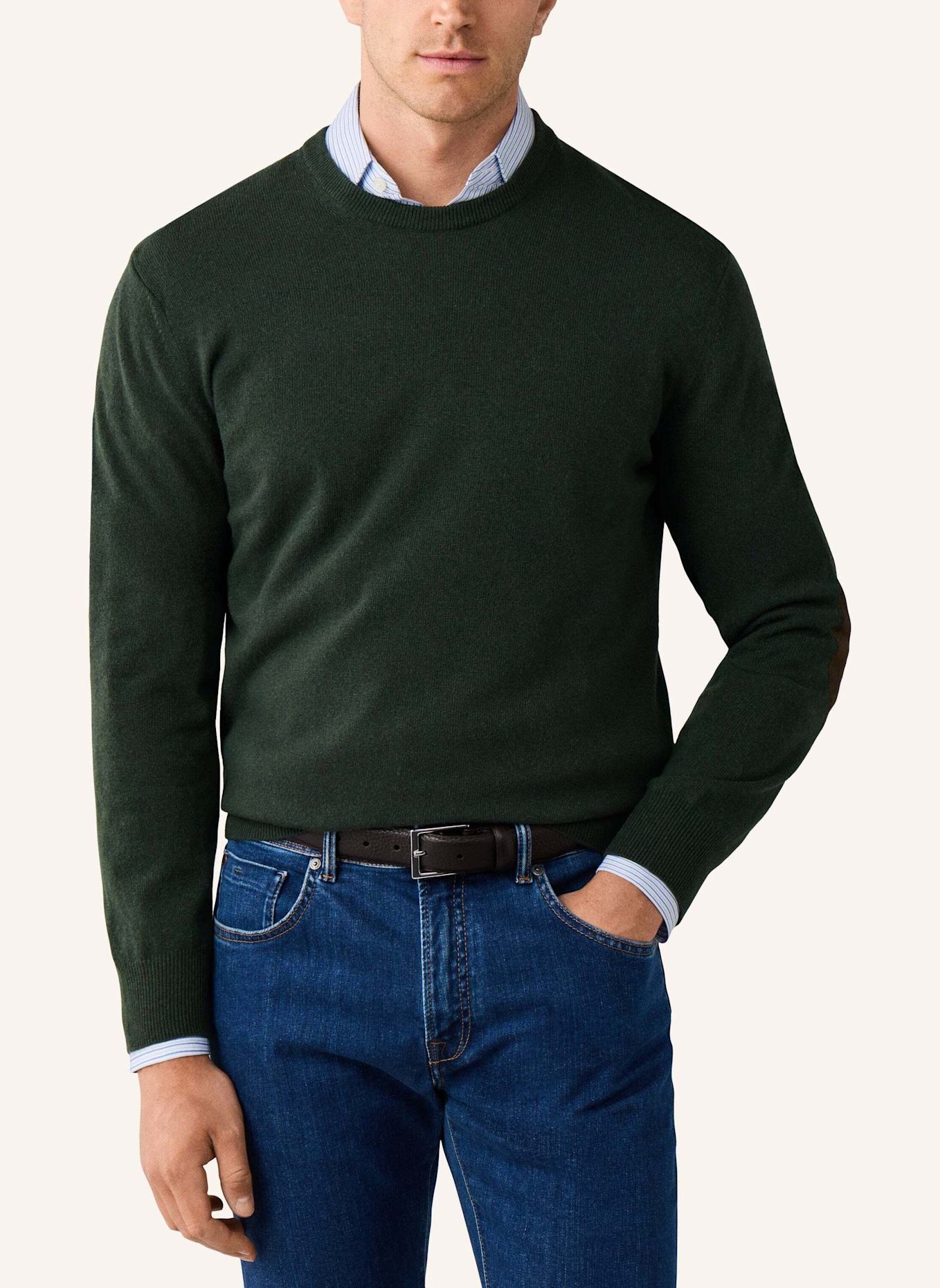 HACKETT LONDON Pullover MERINO CASH MIX CREW: GRÜN