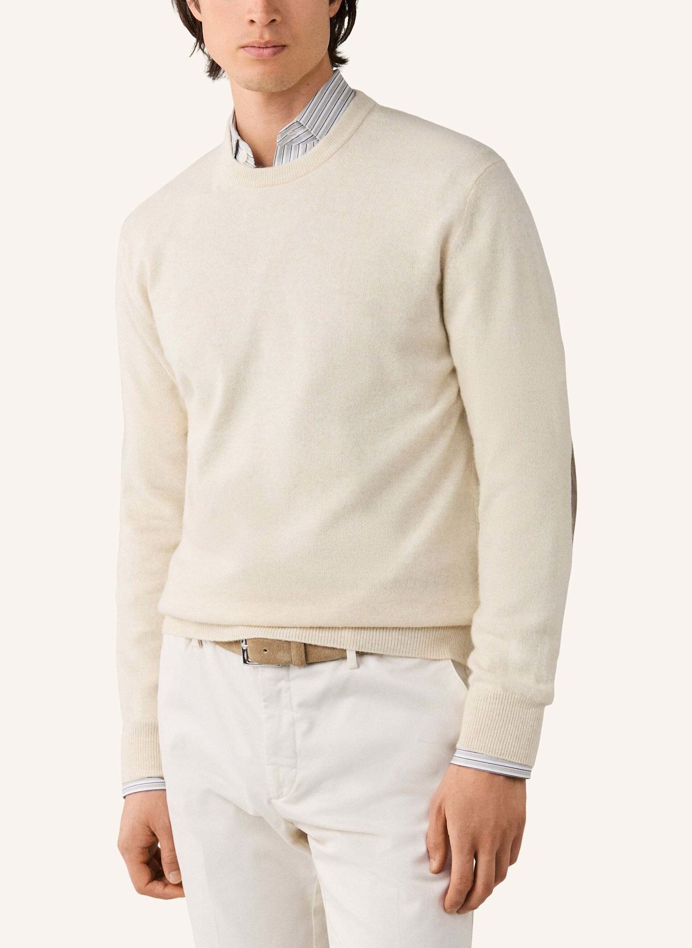 HACKETT LONDON Pullover MERINO CASH MIX CREW: CREME