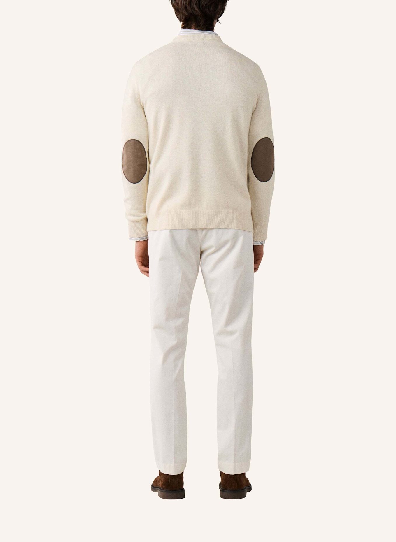 HACKETT LONDON Pullover MERINO CASH MIX CREW: CREME