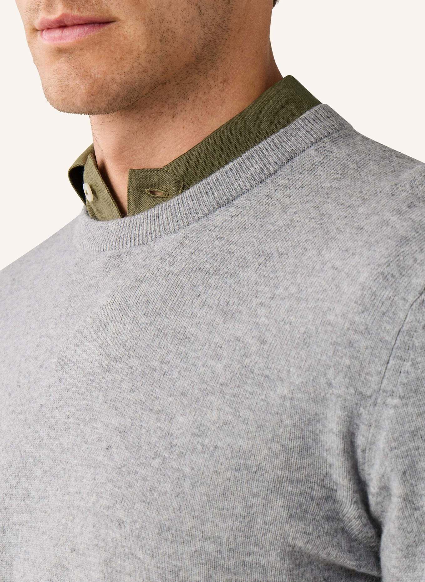 HACKETT LONDON Pullover MERINO CASH MIX CREW: BEIGE
