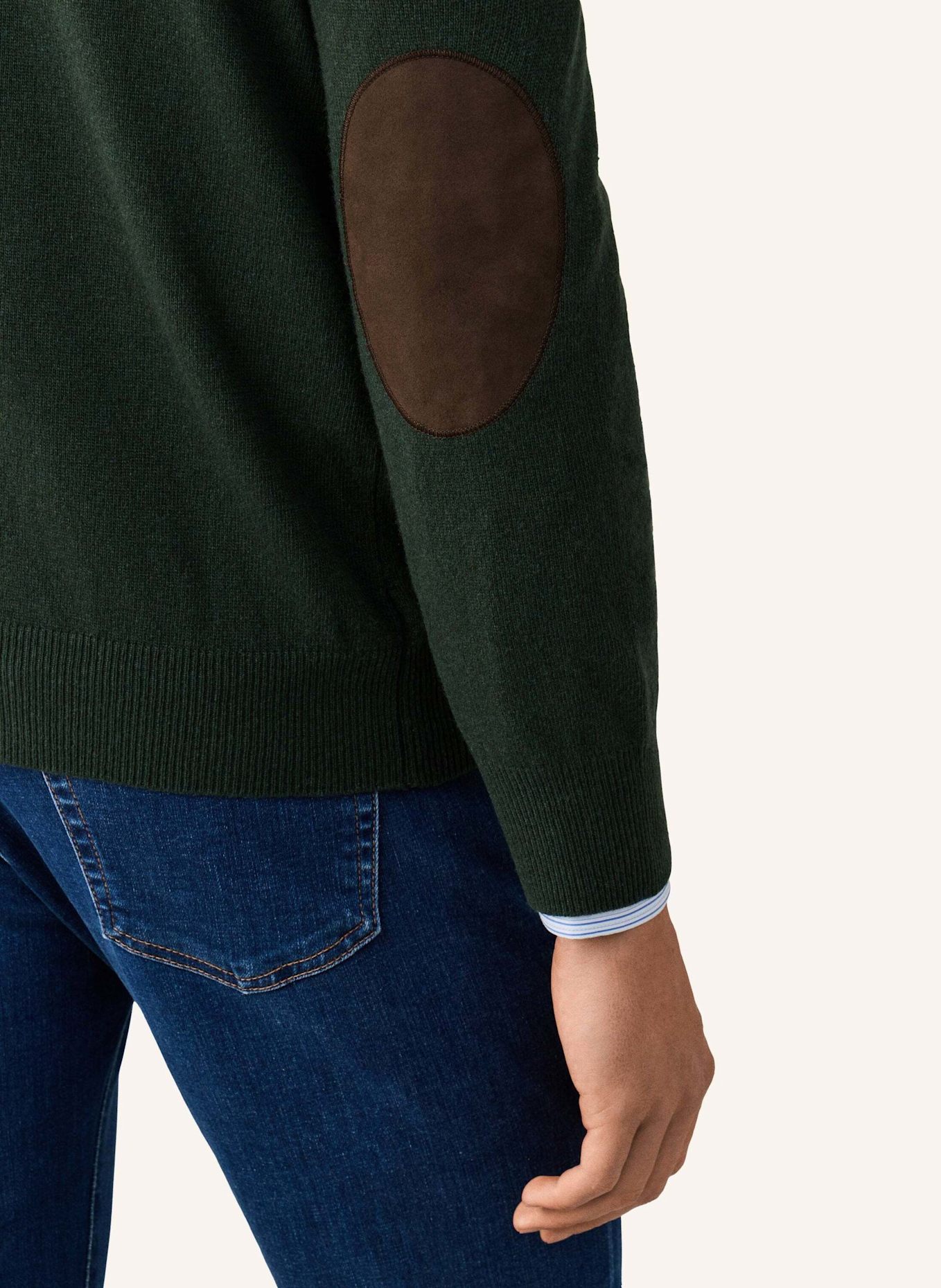 HACKETT LONDON Pullover MERINO CASH MIX CREW: GRÜN