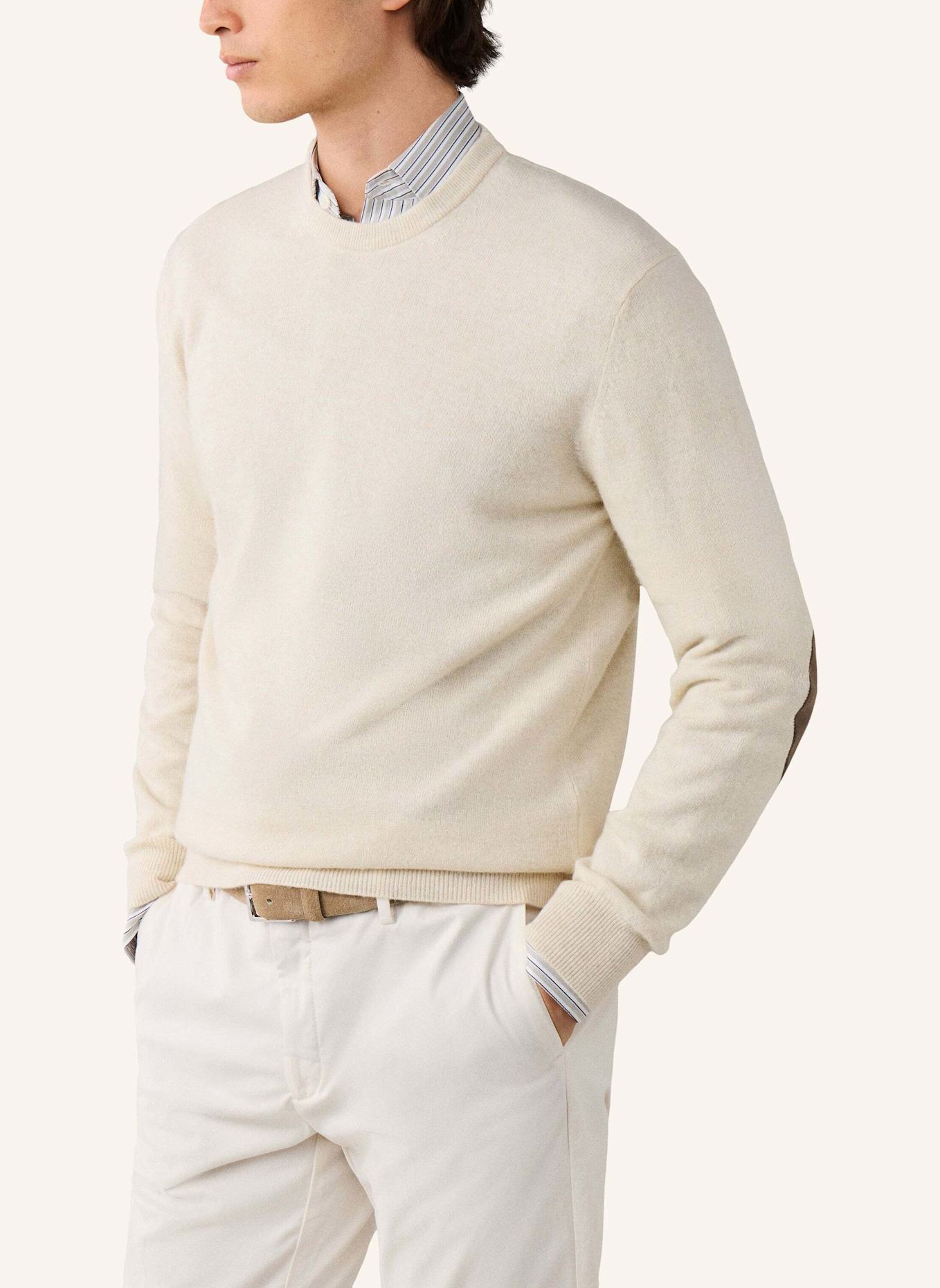 HACKETT LONDON Pullover MERINO CASH MIX CREW: CREME