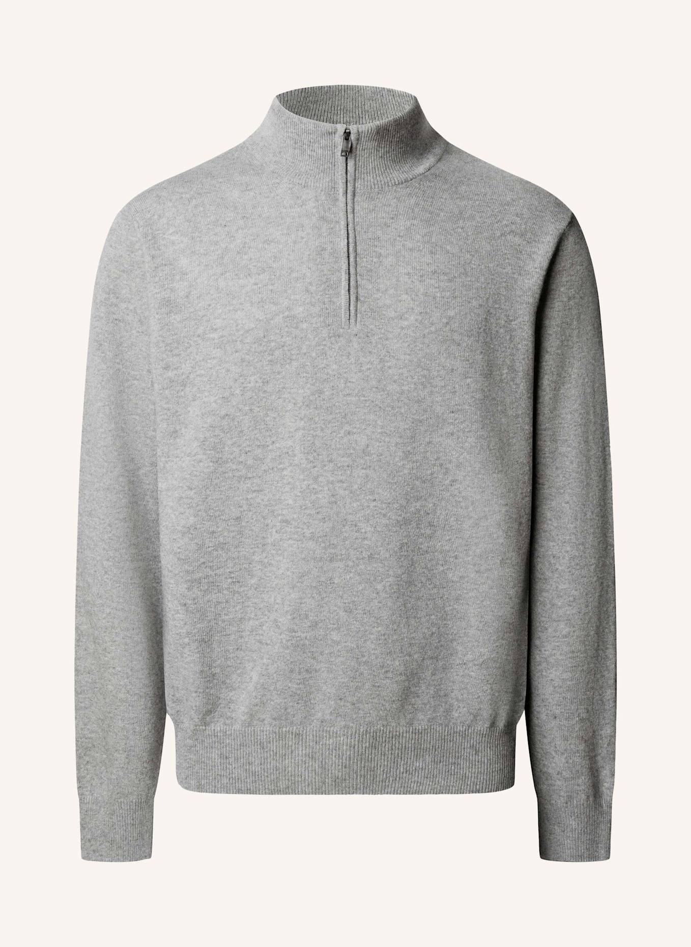 HACKETT LONDON Pullover MERINO CASH MIX HZIP: BEIGE
