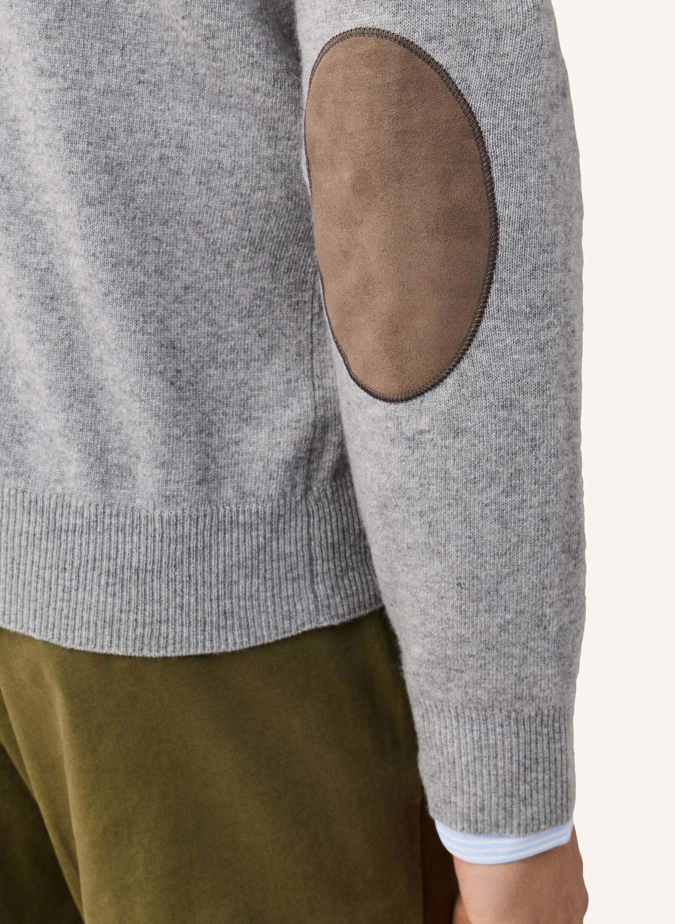 HACKETT LONDON Pullover MERINO CASH MIX HZIP: BEIGE