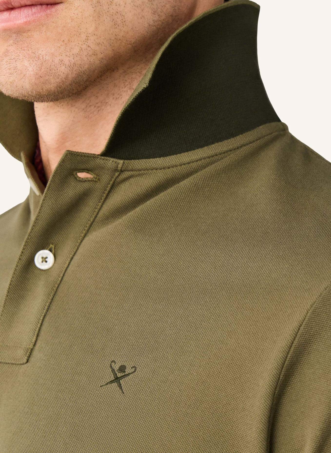 HACKETT LONDON Poloshirt SLIM FIT LOGO: OLIV