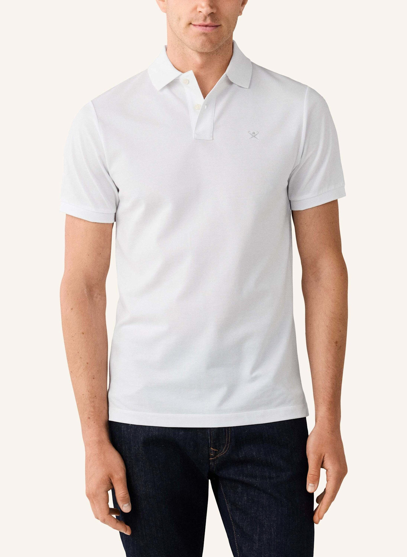 HACKETT LONDON Poloshirt SLIM FIT LOGO: WEISS