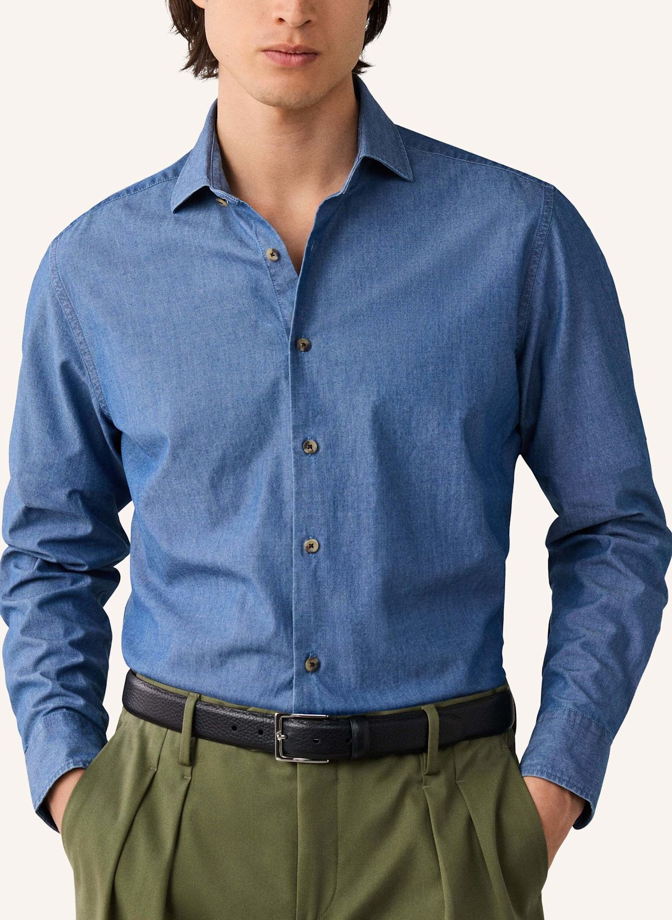 HACKETT LONDON Freizeithemd CLEAN CHAMBRAY: DUNKELBLAU