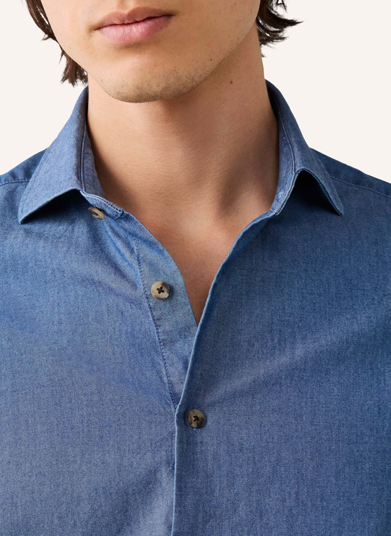 HACKETT LONDON Freizeithemd CLEAN CHAMBRAY: DUNKELBLAU
