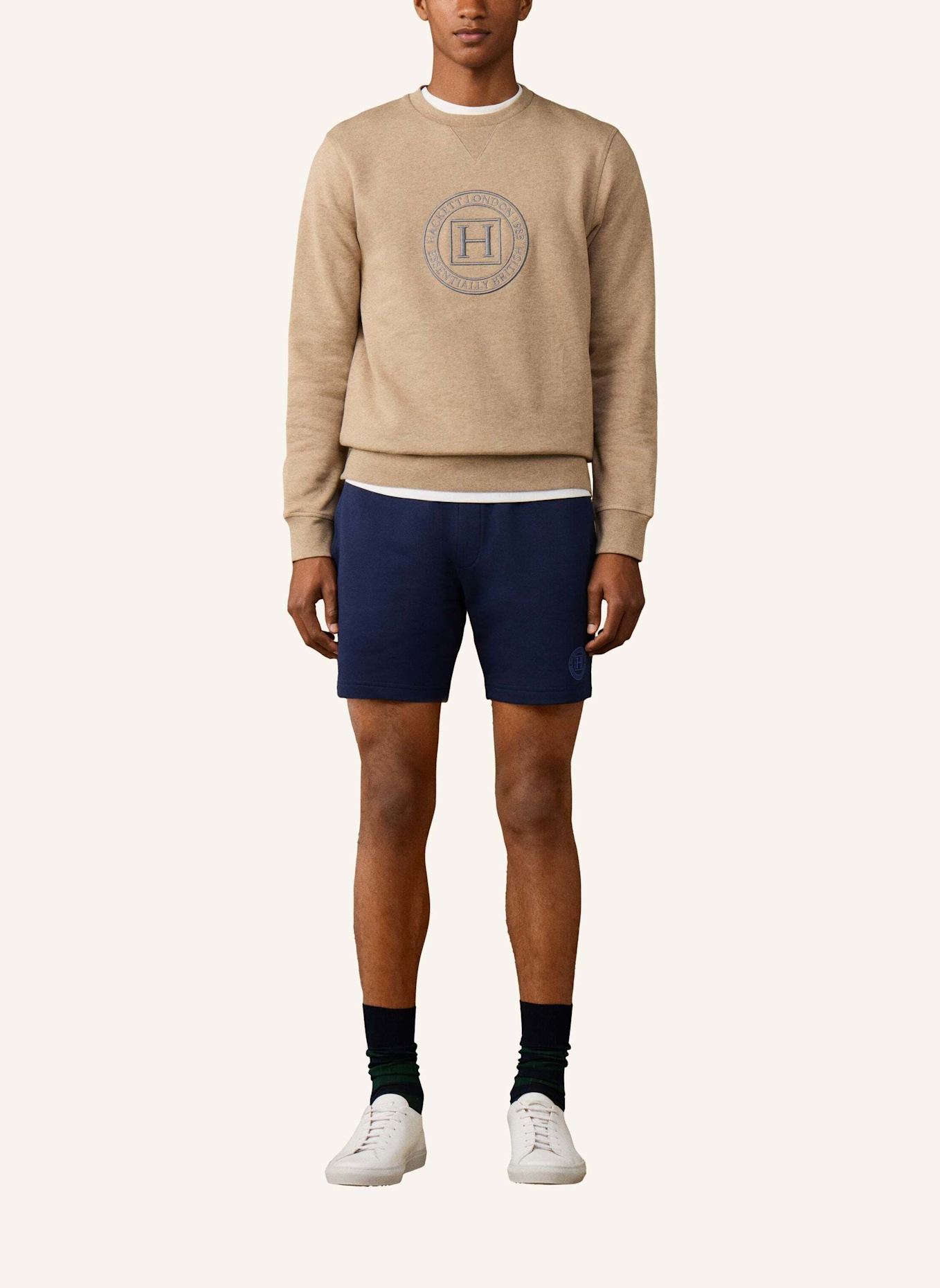 HACKETT LONDON Sweatshirt HERITAGE H CREW: CAMEL